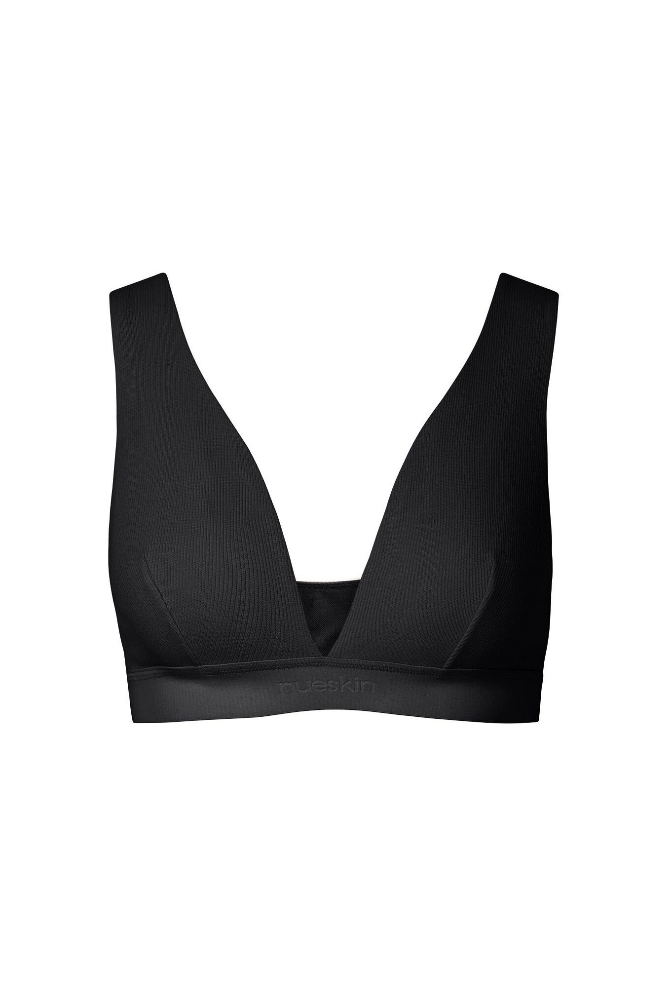 Ribbed stretch-cotton soft-cup triangle bra