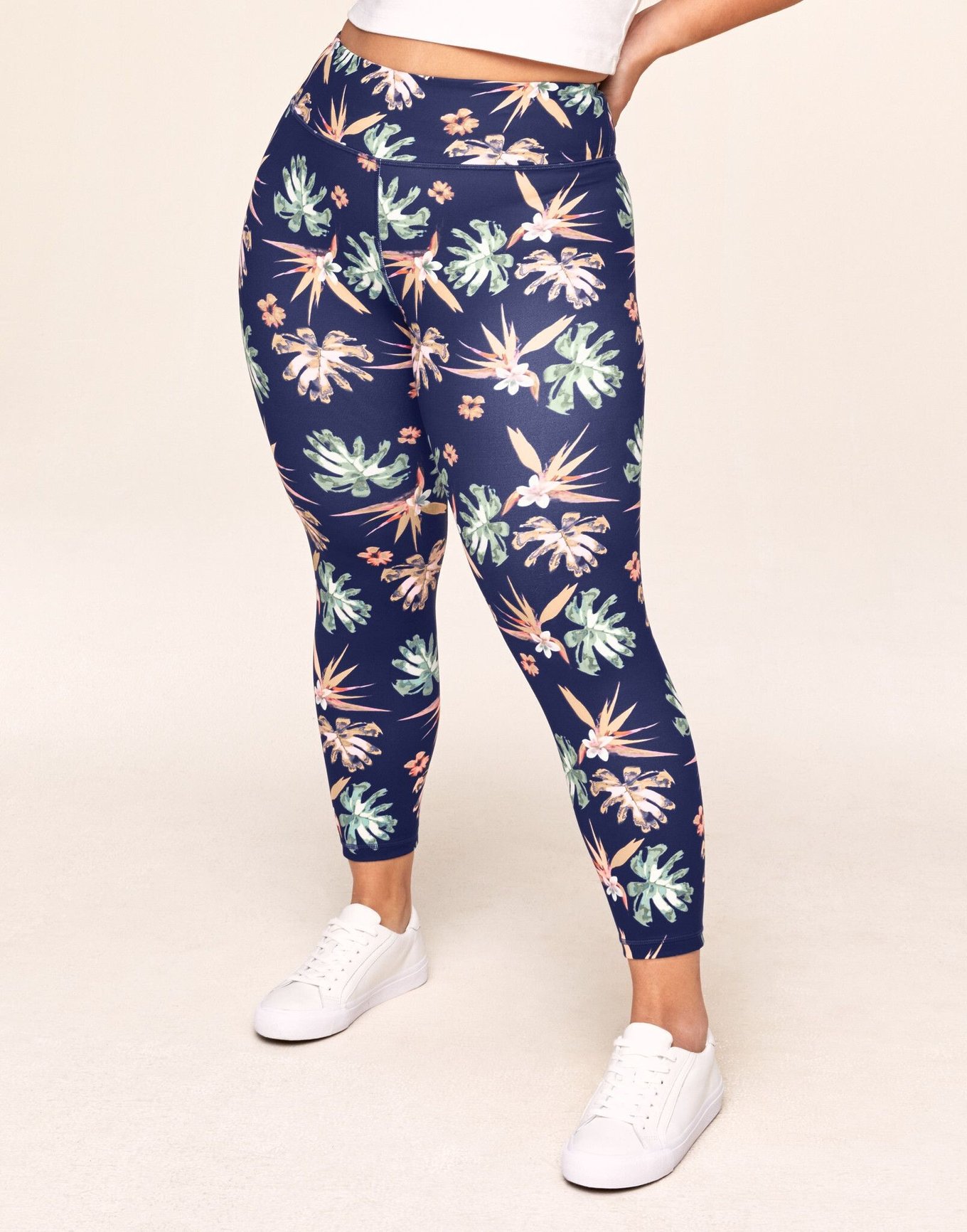 Floral Plus Size Leggings for Women Turquoise Palm Leaves High Waist Yoga  Pants at  Women's Clothing store