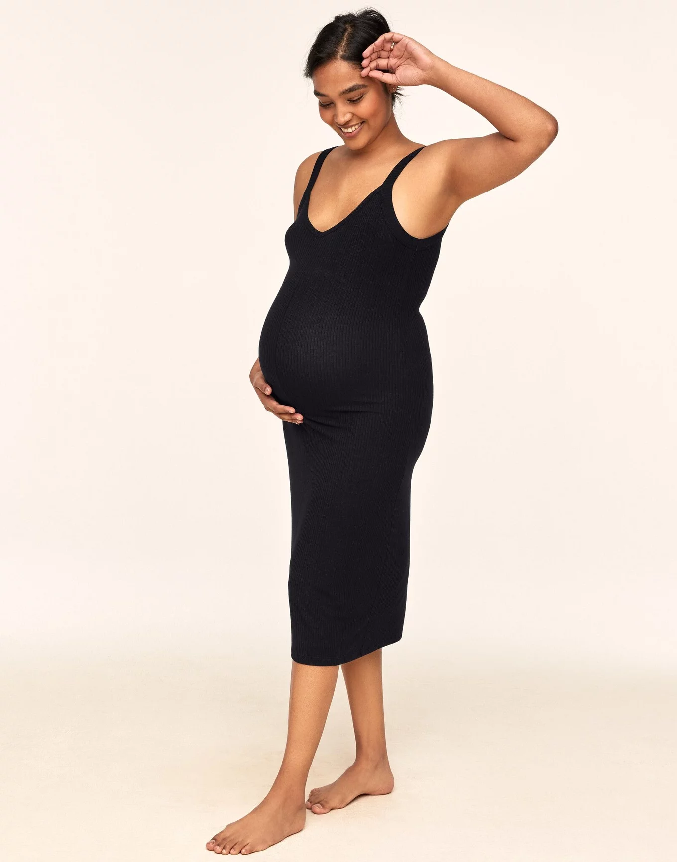Maternity Black Mama Strappy Nightie