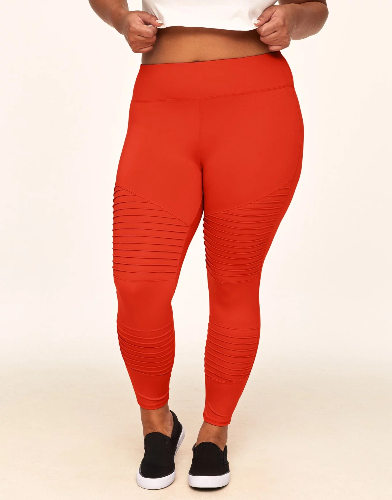 High-Waist Moto Legging in Cherry by Alo Yoga