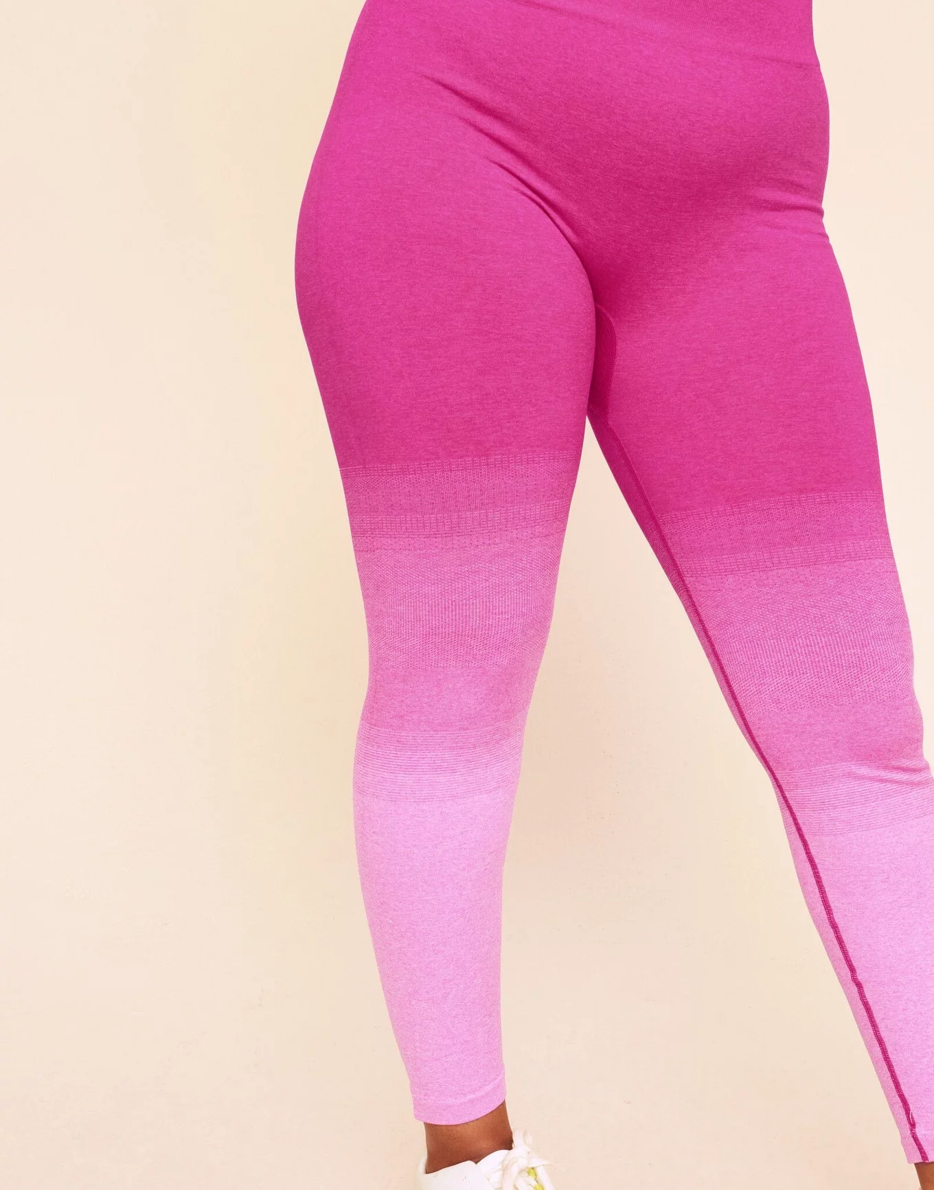 Lilah Ombre Full Legging Pink Plus Full length leggings, 1X-3X