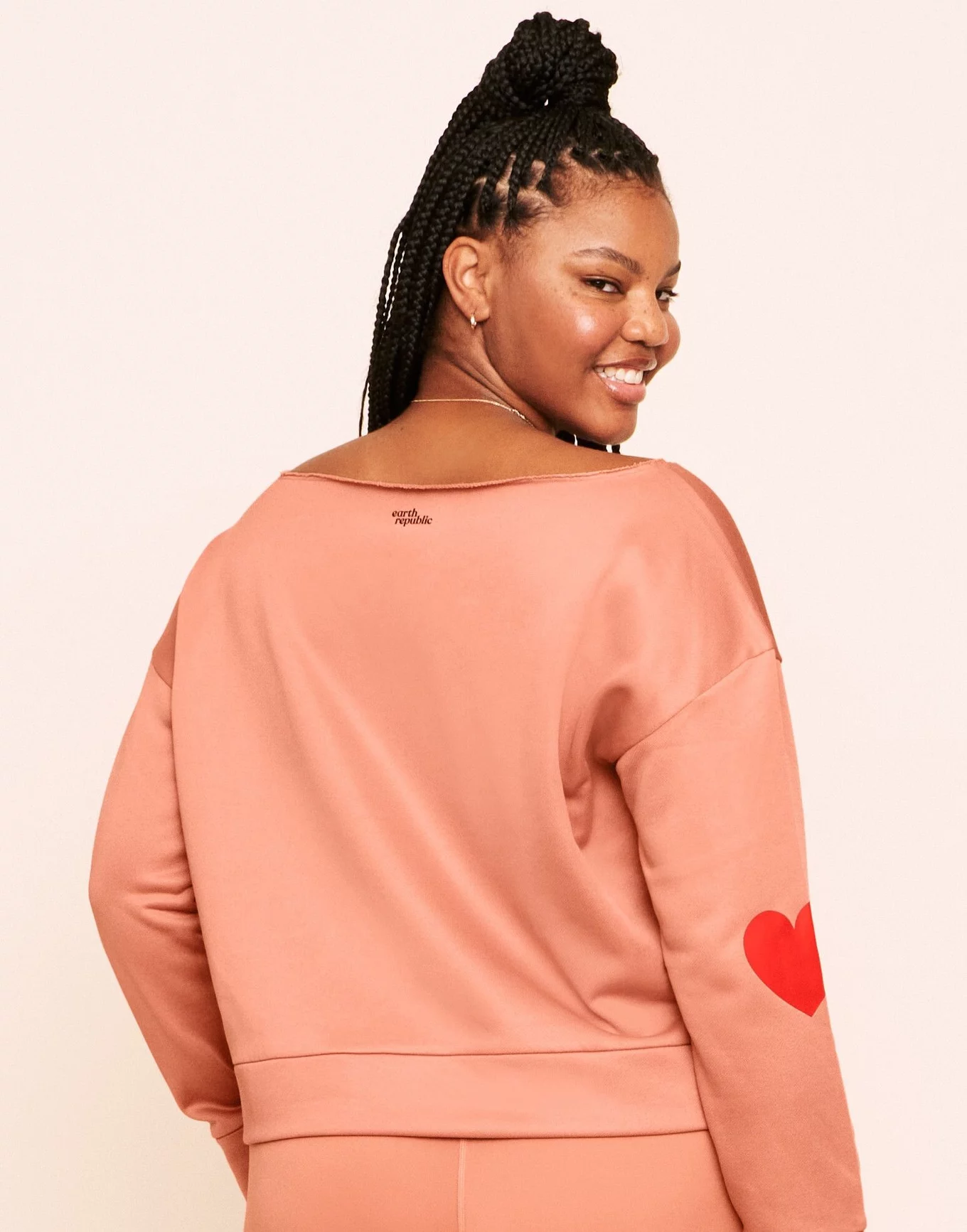Reese Boat Neck Sweater Placement Pink Plus Boat neck, 1X-3X