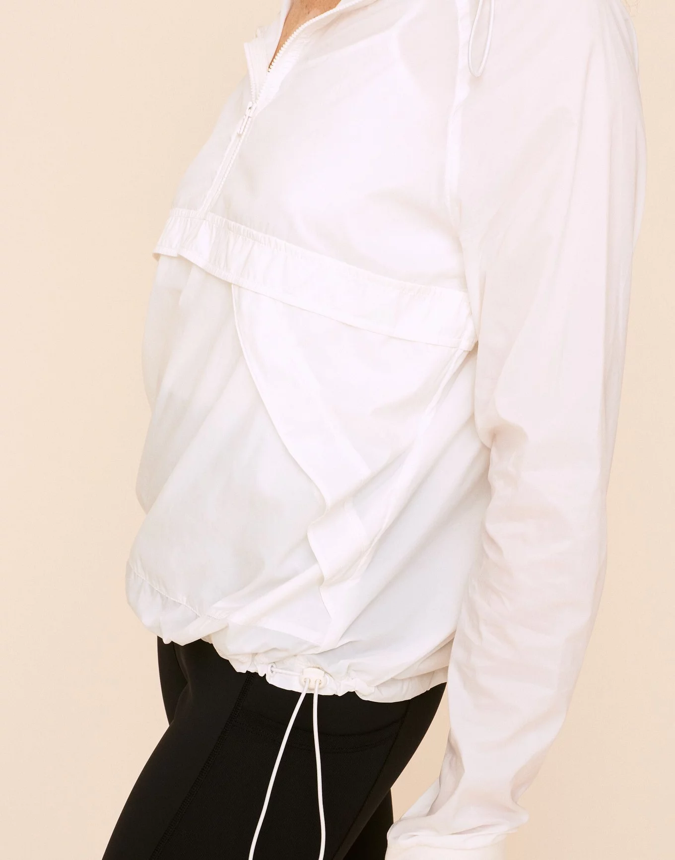 Lexie Sheer Windbreaker Jacket White Plus Hood, 2X
