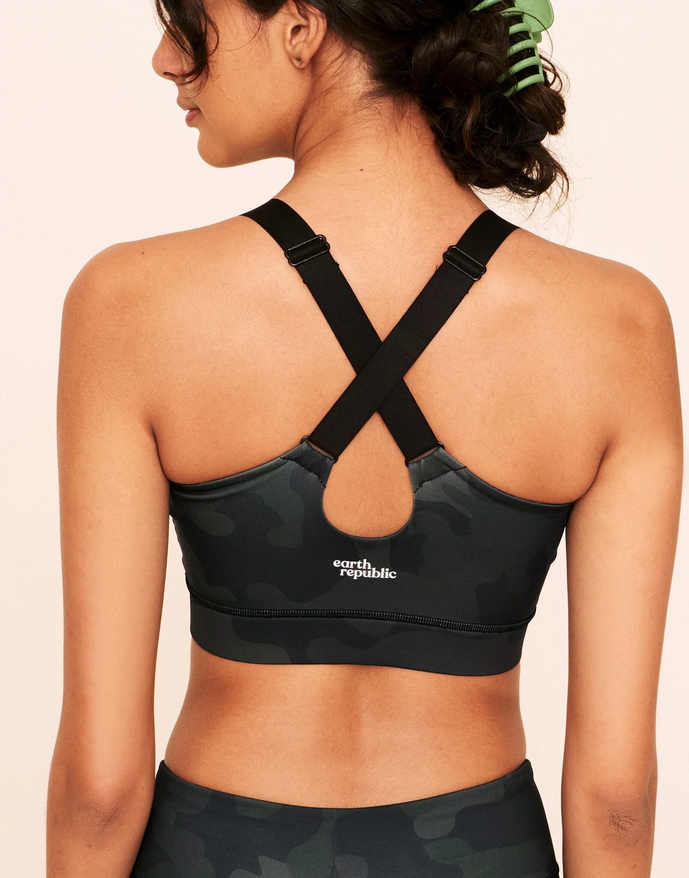 Evie Mid-Support Sports Bra Novelty Green Compression fabric, XXS-L
