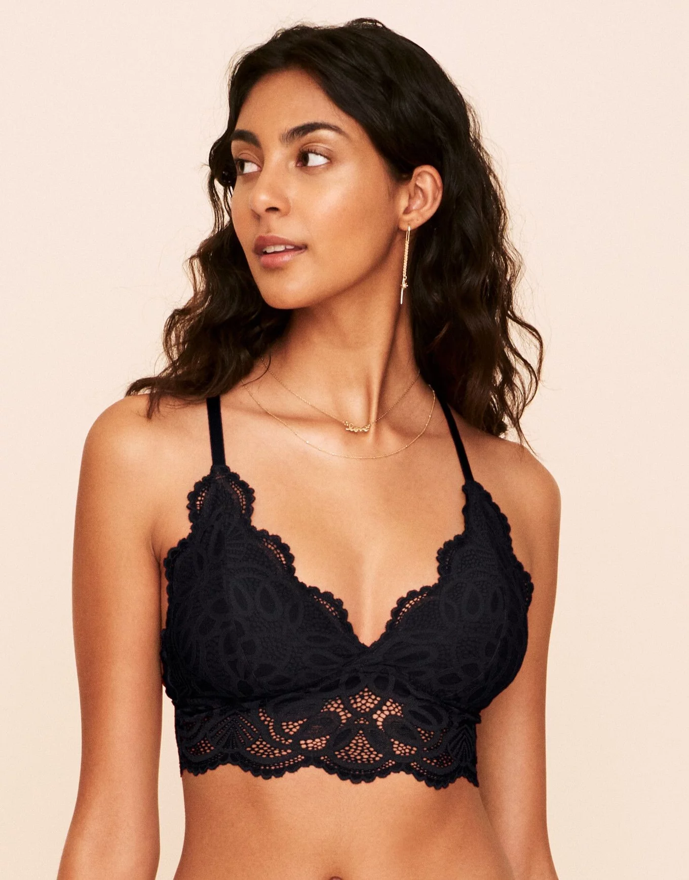 Maisie Longline Bralette Black Unlined Bralette, M-XL | Adore Me