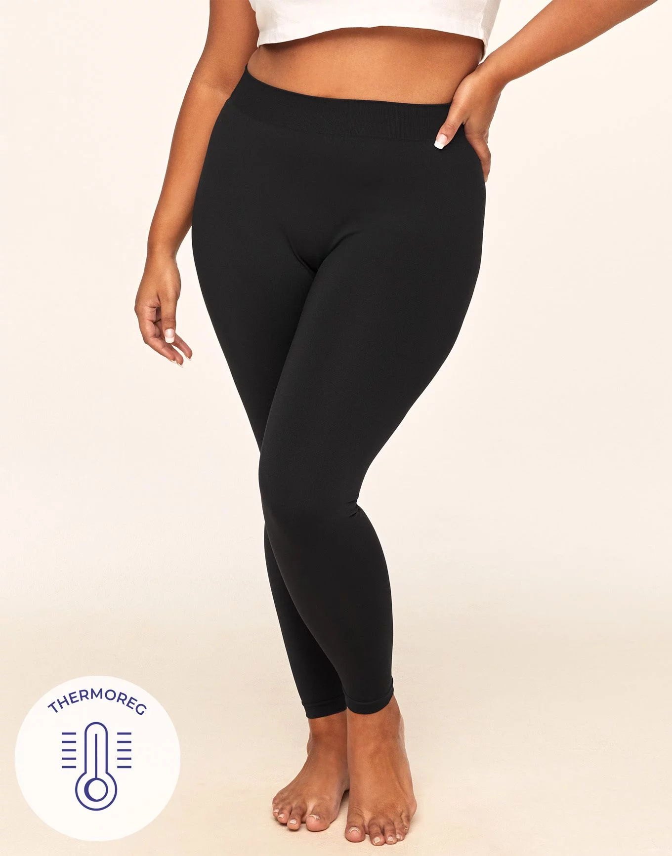 Plus Size Black High Waisted Shaping Footless Tights