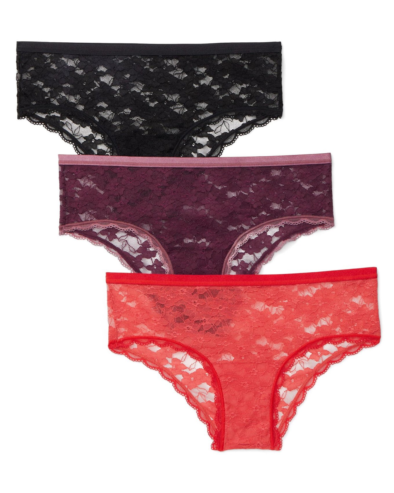 Deirdre Allover Lace Pack Cheeky Black Cheeky Panties (Pack of 3