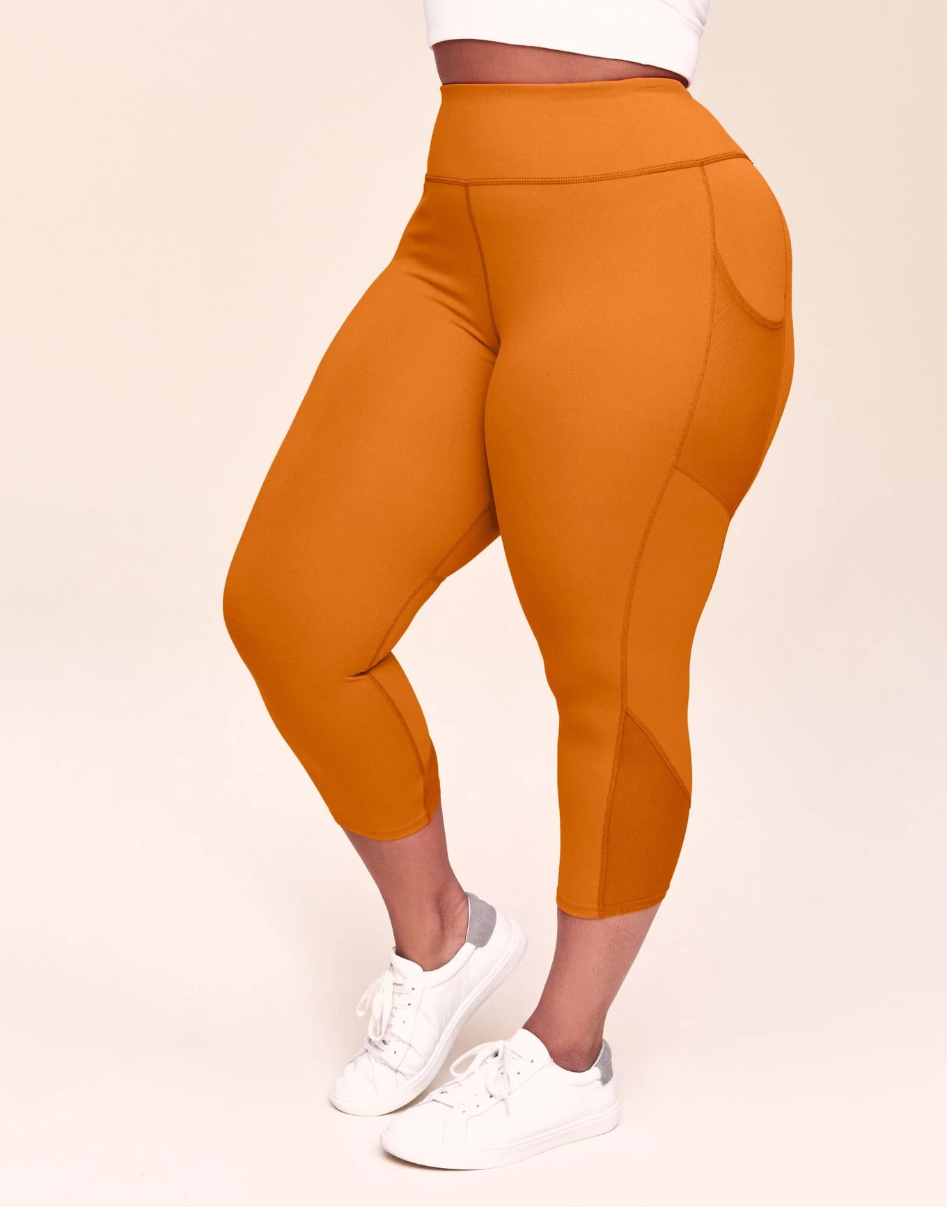 Ava Cozy Crop Orange Plus Breathable Mesh