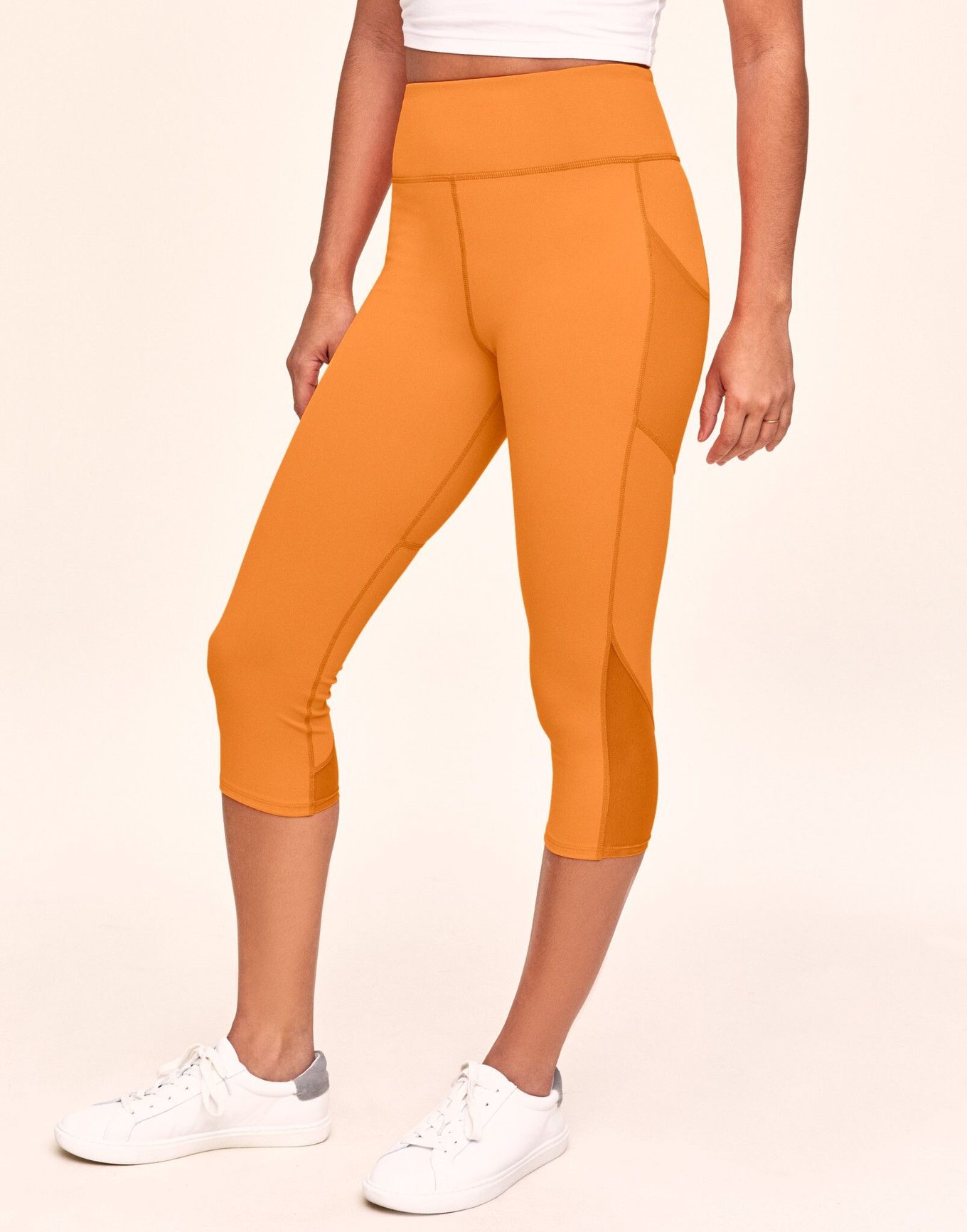 Azura Exchange Orange Two-Tone Colorblock Bra Leggings Active Wear Set