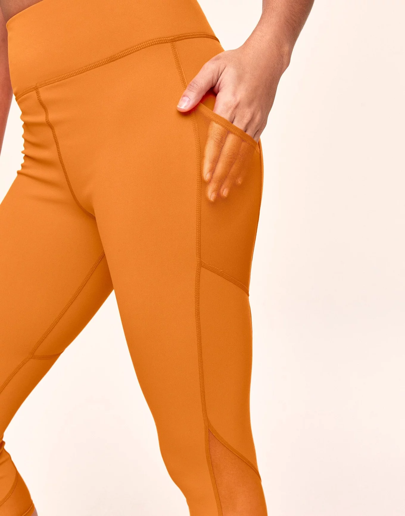 Ava Cozy Crop Orange Breathable Mesh, S-XL