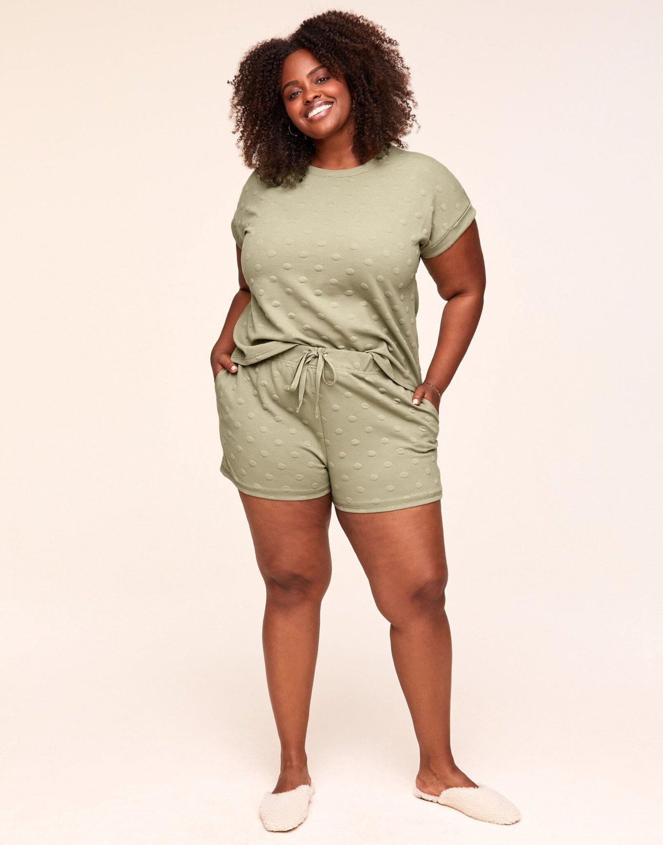 Olive green plus size 2024 shorts