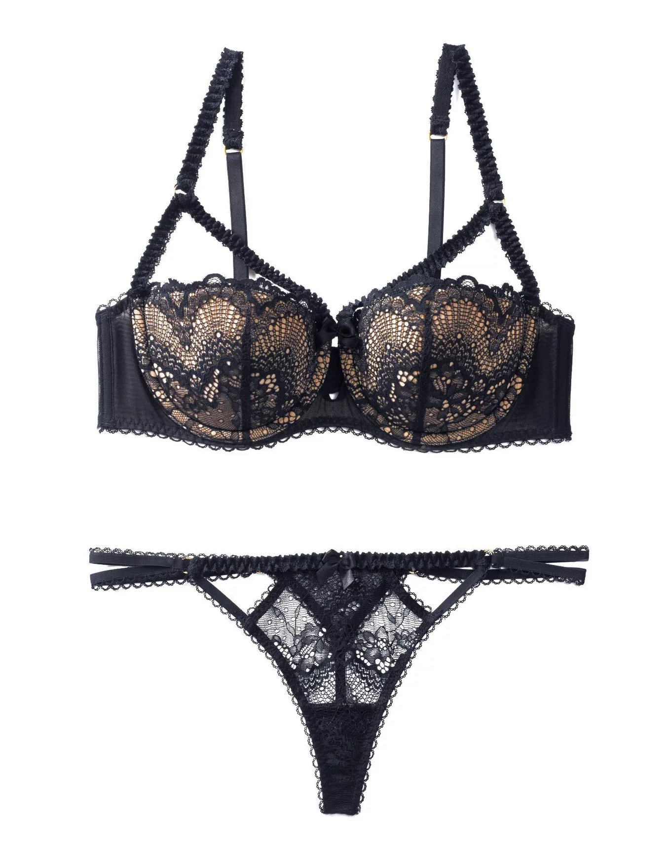 Adore Me Emanuelly Push Up Balconette Bra Black Rose Smoke Size 38DD - $35  (40% Off Retail) - From Michelle