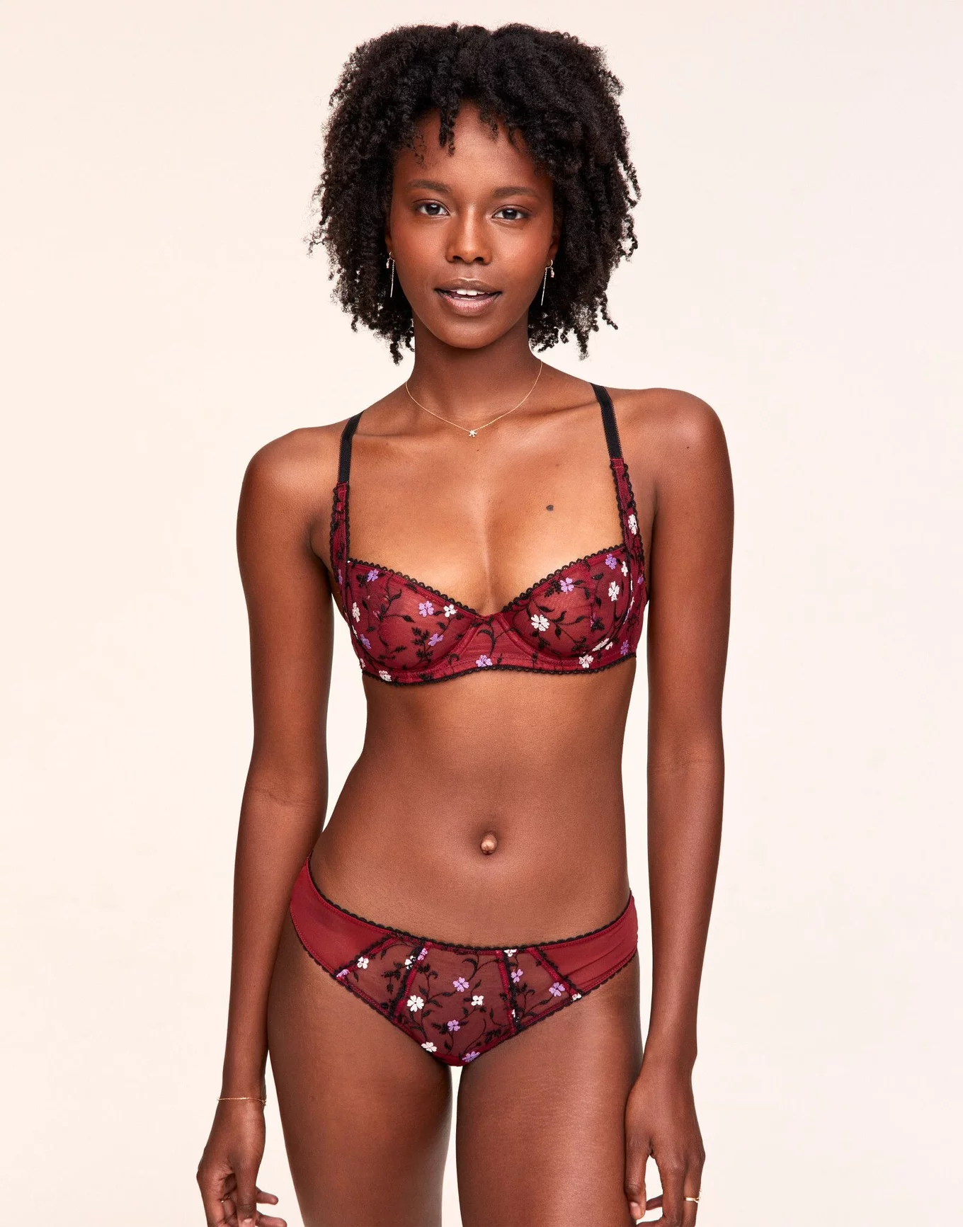 Rosa Floral Red Unlined Balconette, 32DD-36D