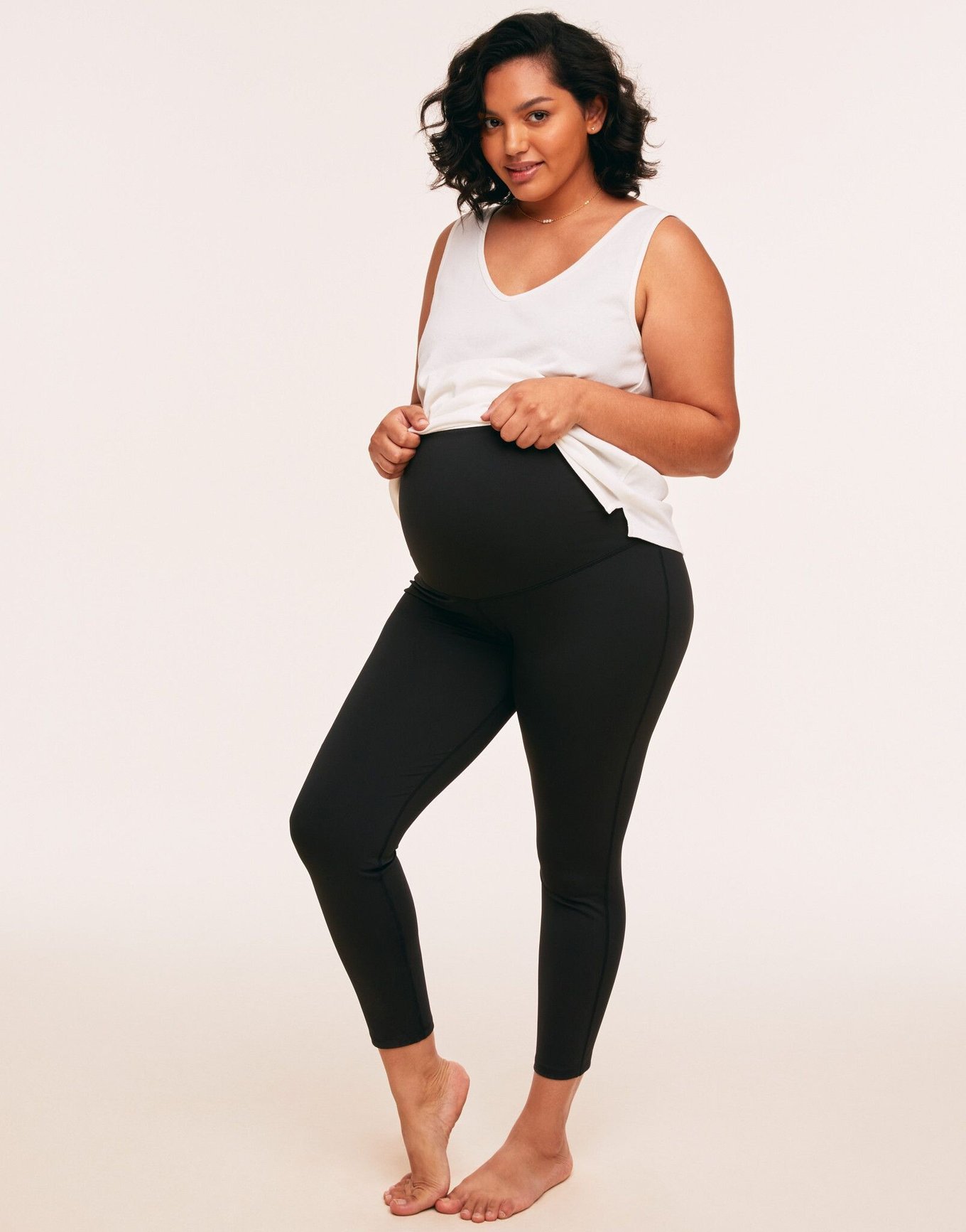 Pregnancy Pocket 7/8 Length Tight - Black | Active Truth™