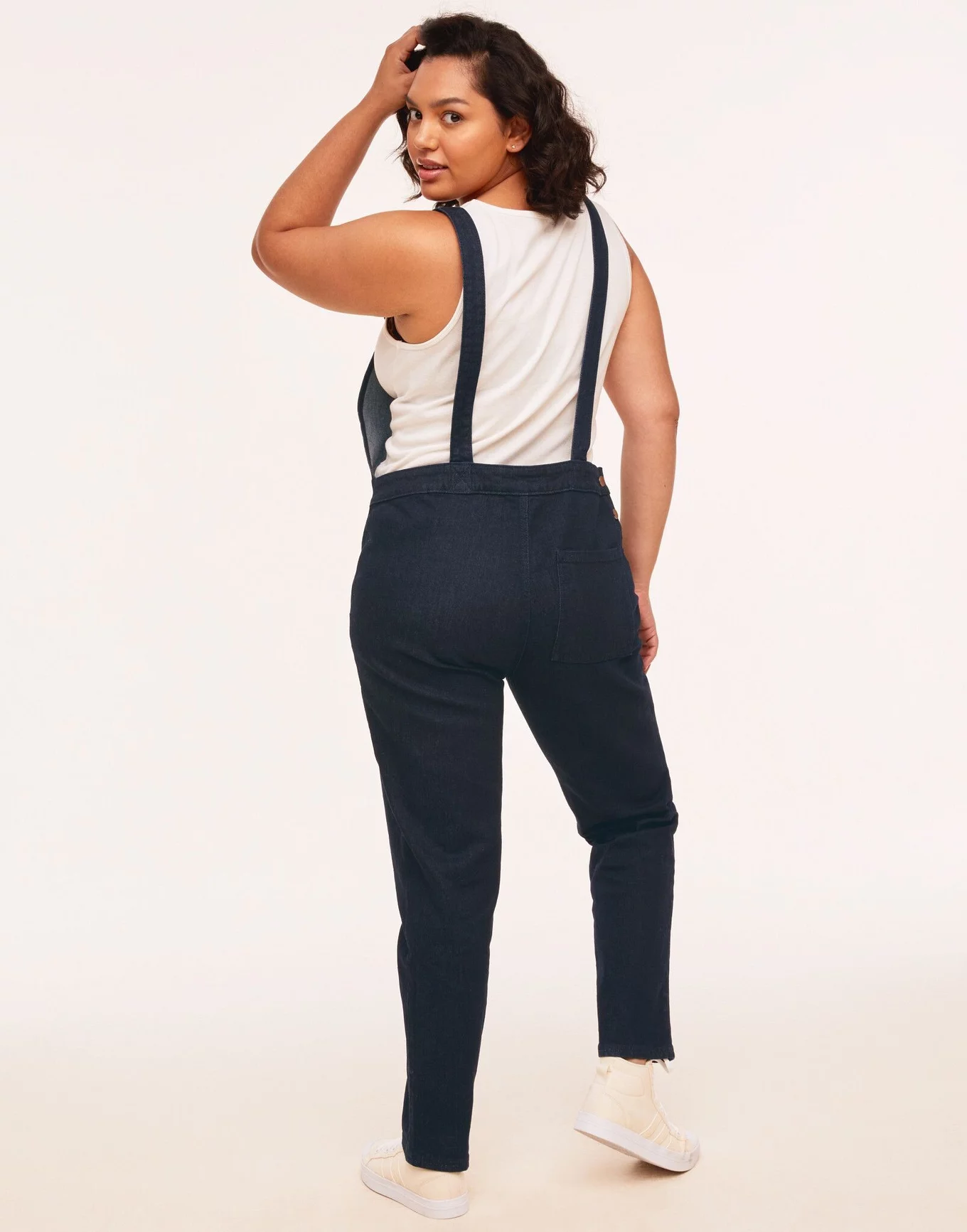 Jasmine Jumpsuit Dark Blue Plus Back Pockets, 1X | Adore Me