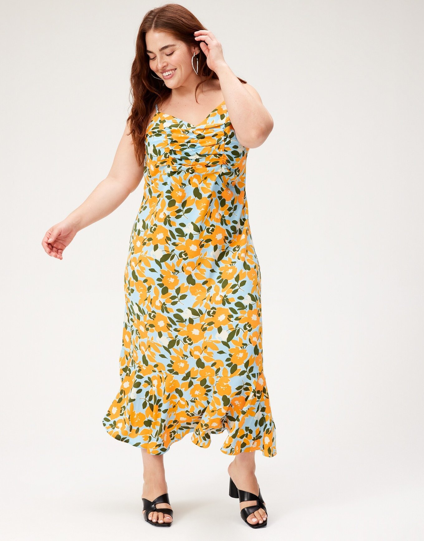 Torrid yellow outlet floral dress