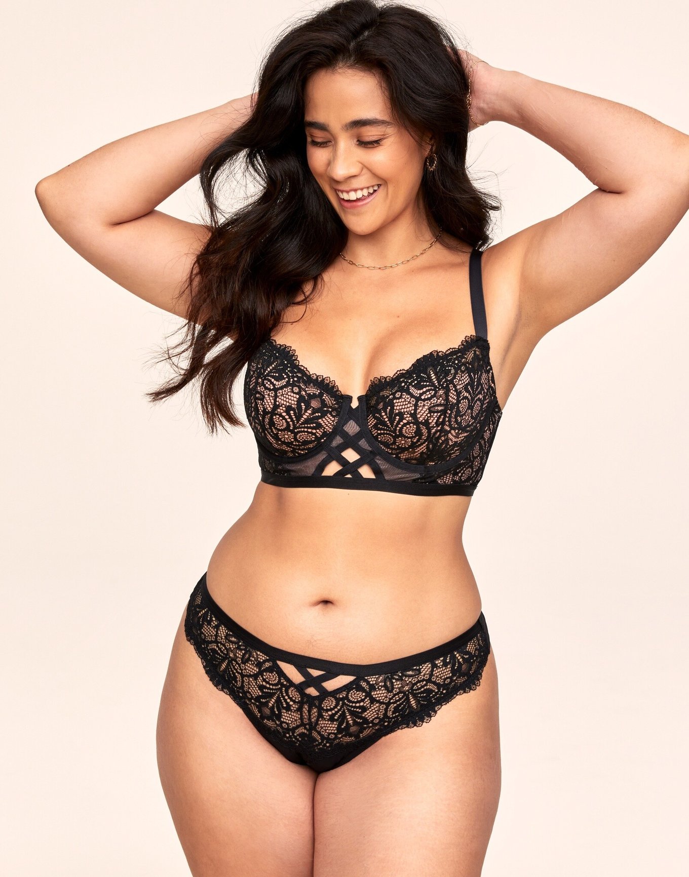 Adore Me Black and Nude Lace Bra in 46DDD  Nude lace, Black and nude,  Clothes design
