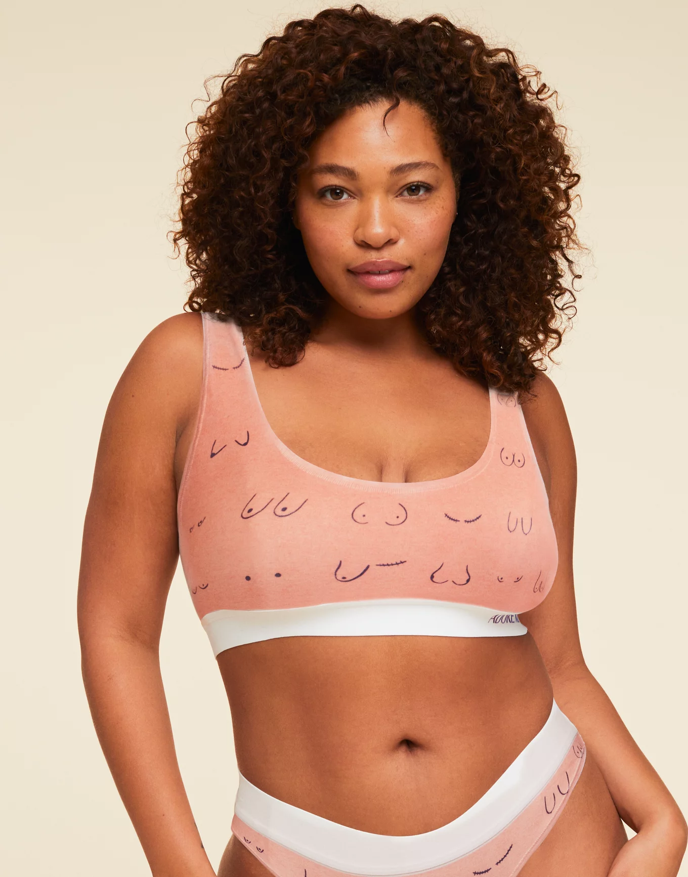 Adore Me BCAM Bralette Convo Pink Plus Scoop neck Shelf Bra, 0X