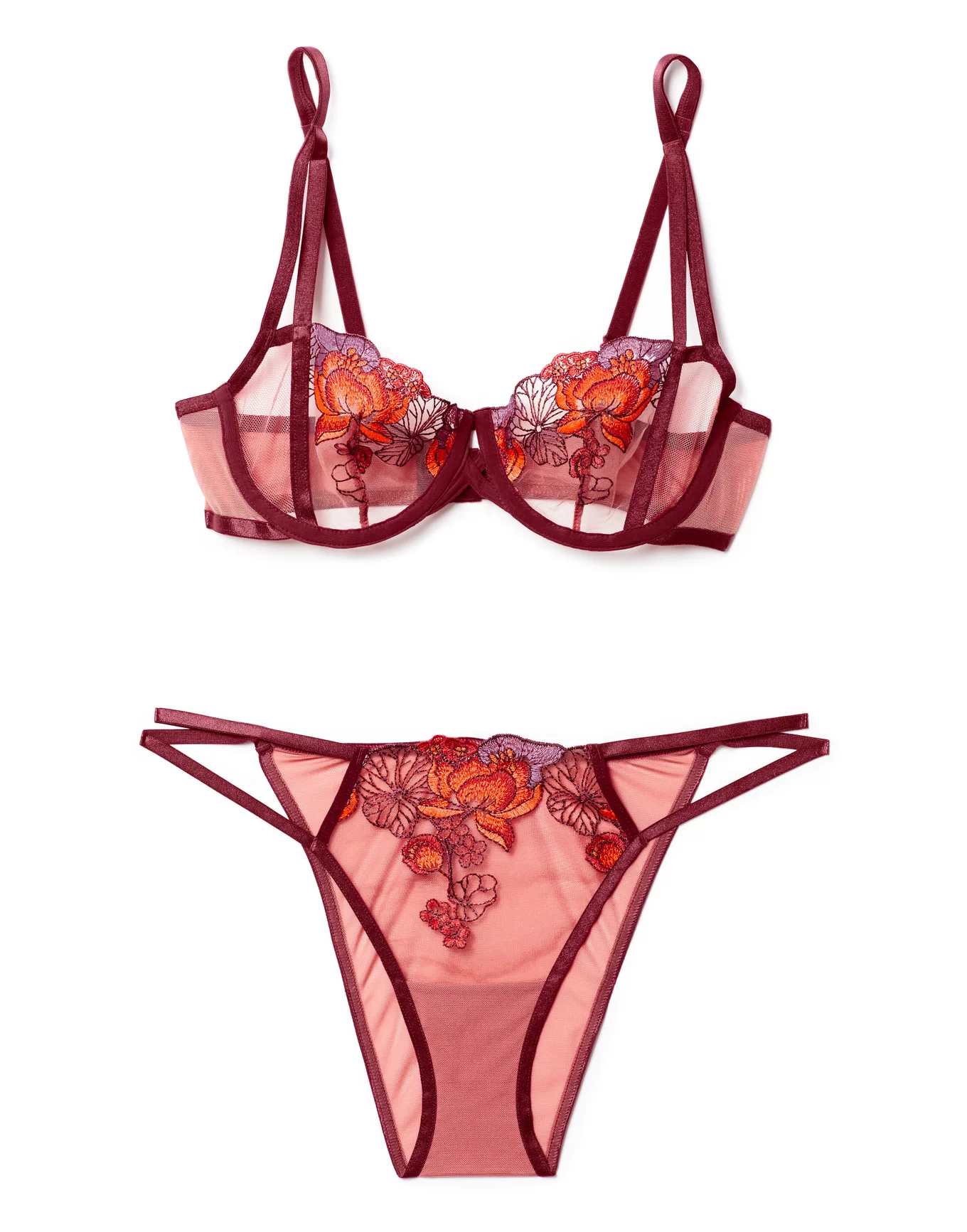 Jayda Floral Red Unlined Balconette