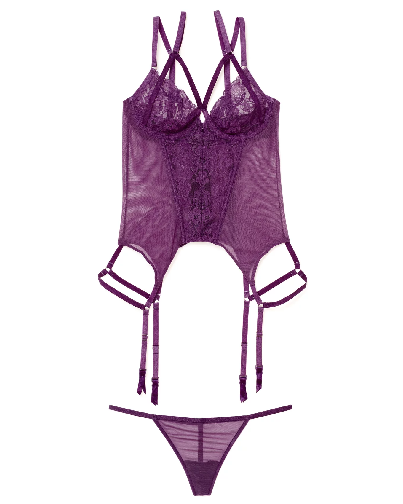 Sexy Victoria's Secret BLACK VELVET and Purple Satin BUSTIER Corset Lace  Underwire Longline Bra Boudoir Burlesque Lingerie 34C S -  Israel