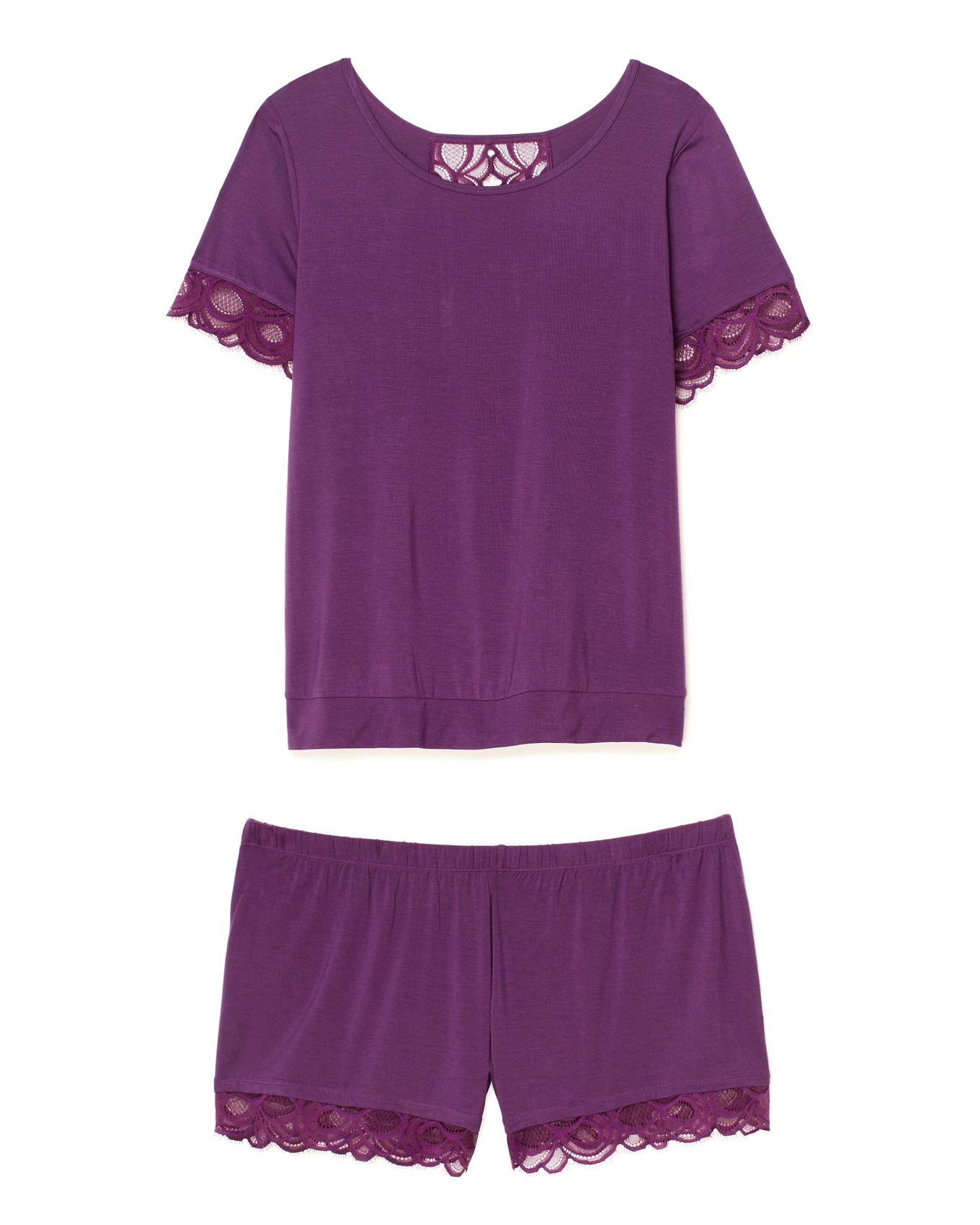 Charli Dark Purple Plus T shirt and Short Set 3X Adore Me