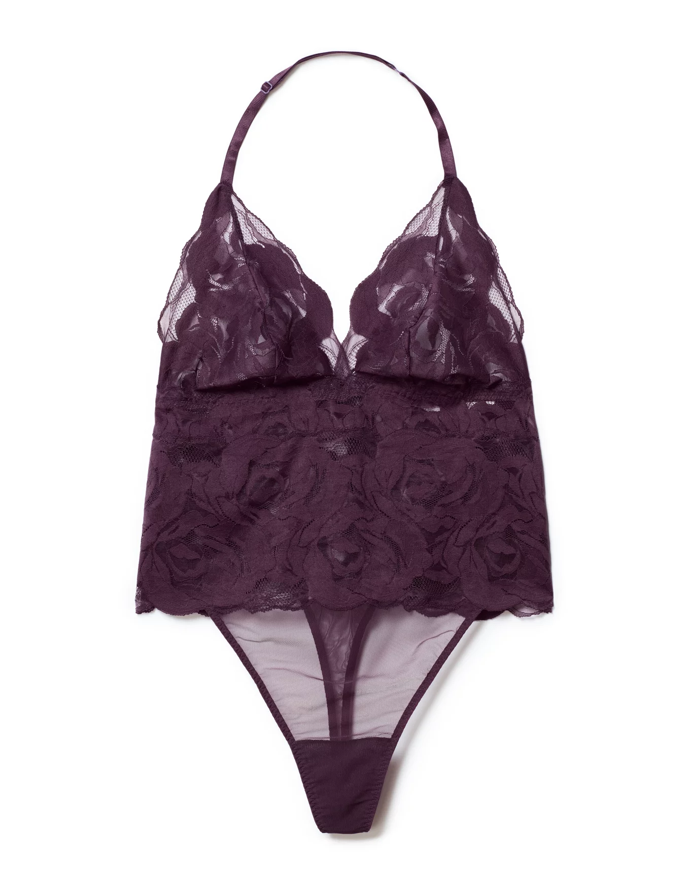 Esme Dark Purple Plus Lace bodysuit, XL-4X