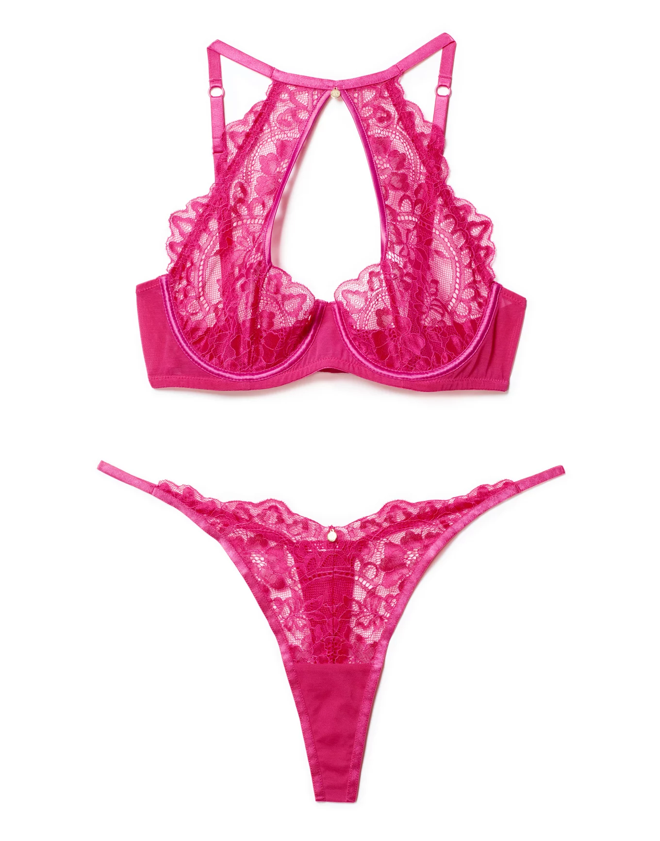 Lace Free Shipping Lingerie Set Lace Pink Bra Bralette Panties