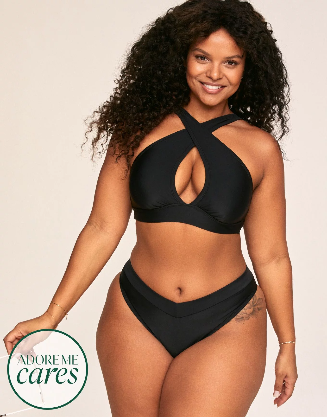 Plus Size Caged Detail One-Piece Swimsuit