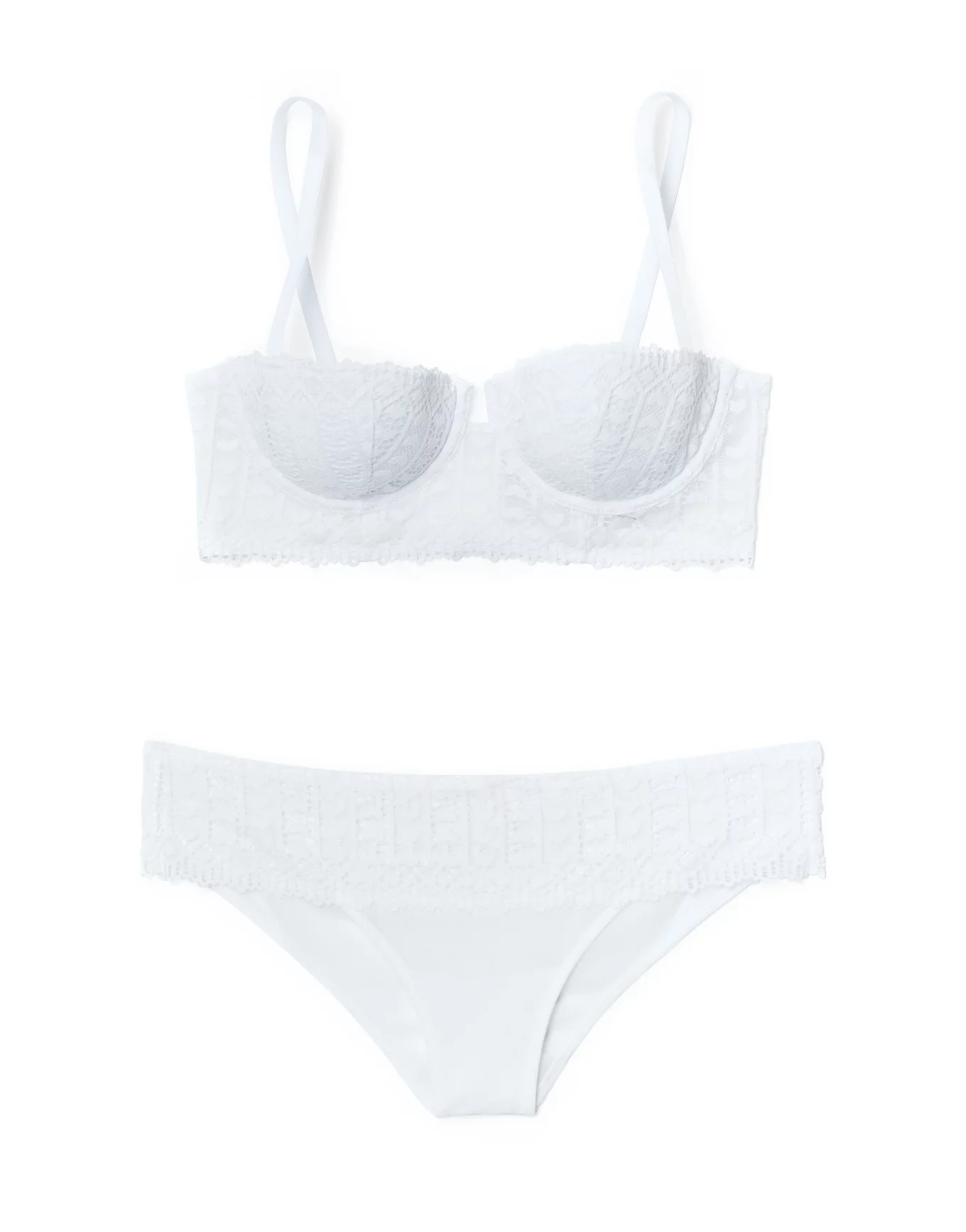 Boldiva Plus Size Sexy Padded Bra Panty Lingerie Sets 1260 white - Boldiva