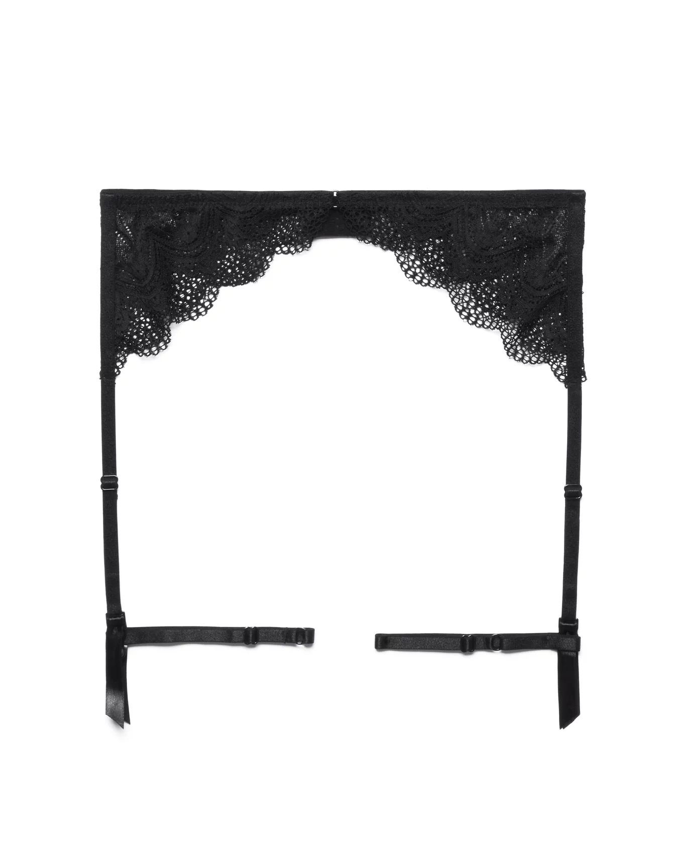 anal plugs use Plus Size Black Stretch Scalloped Lace Women's Garter Belt main image 1