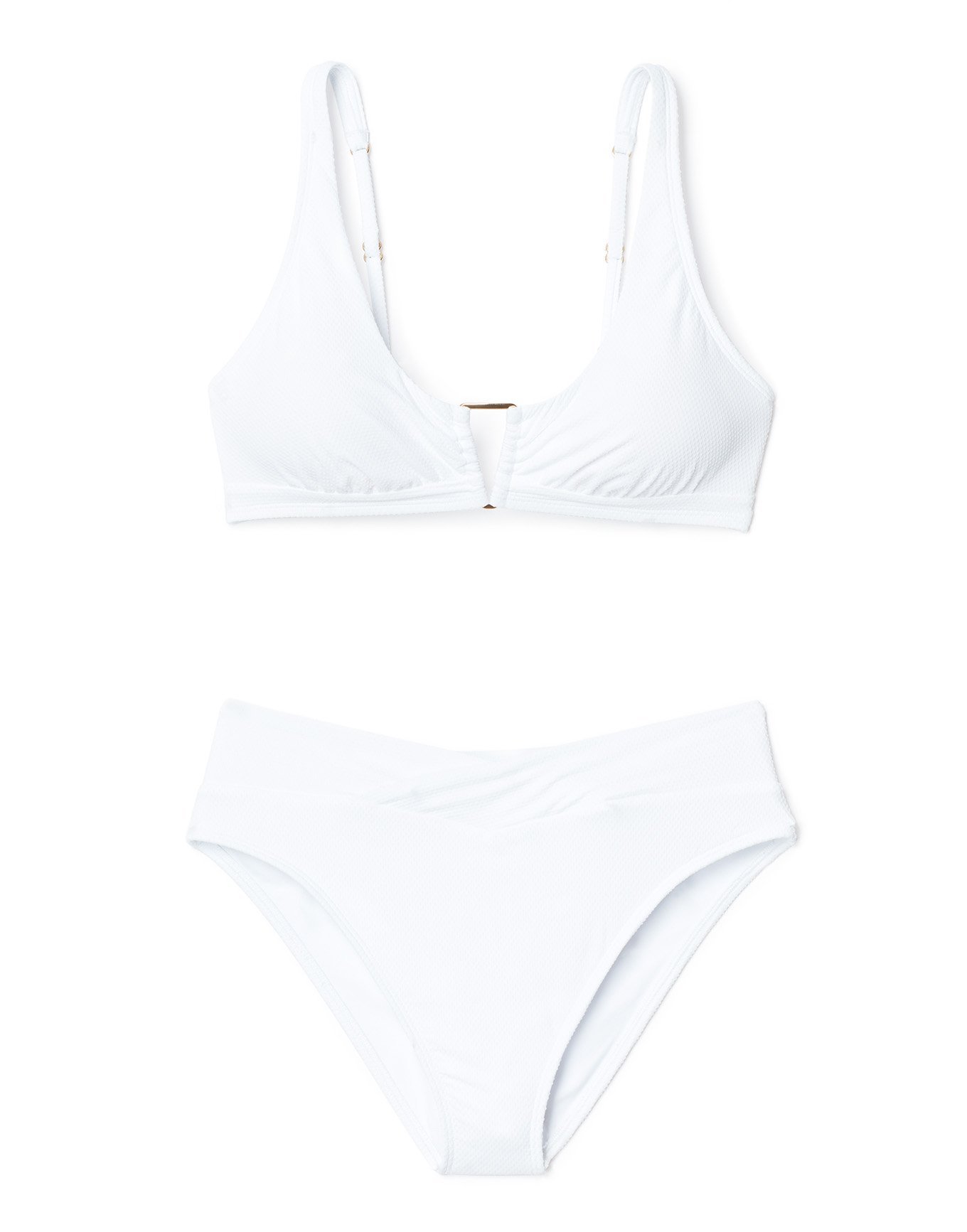 ビキニ VALLO DE NEAR Mermaid Swimsuit White Coraline White Bikini Set, L-XL | Adore Me