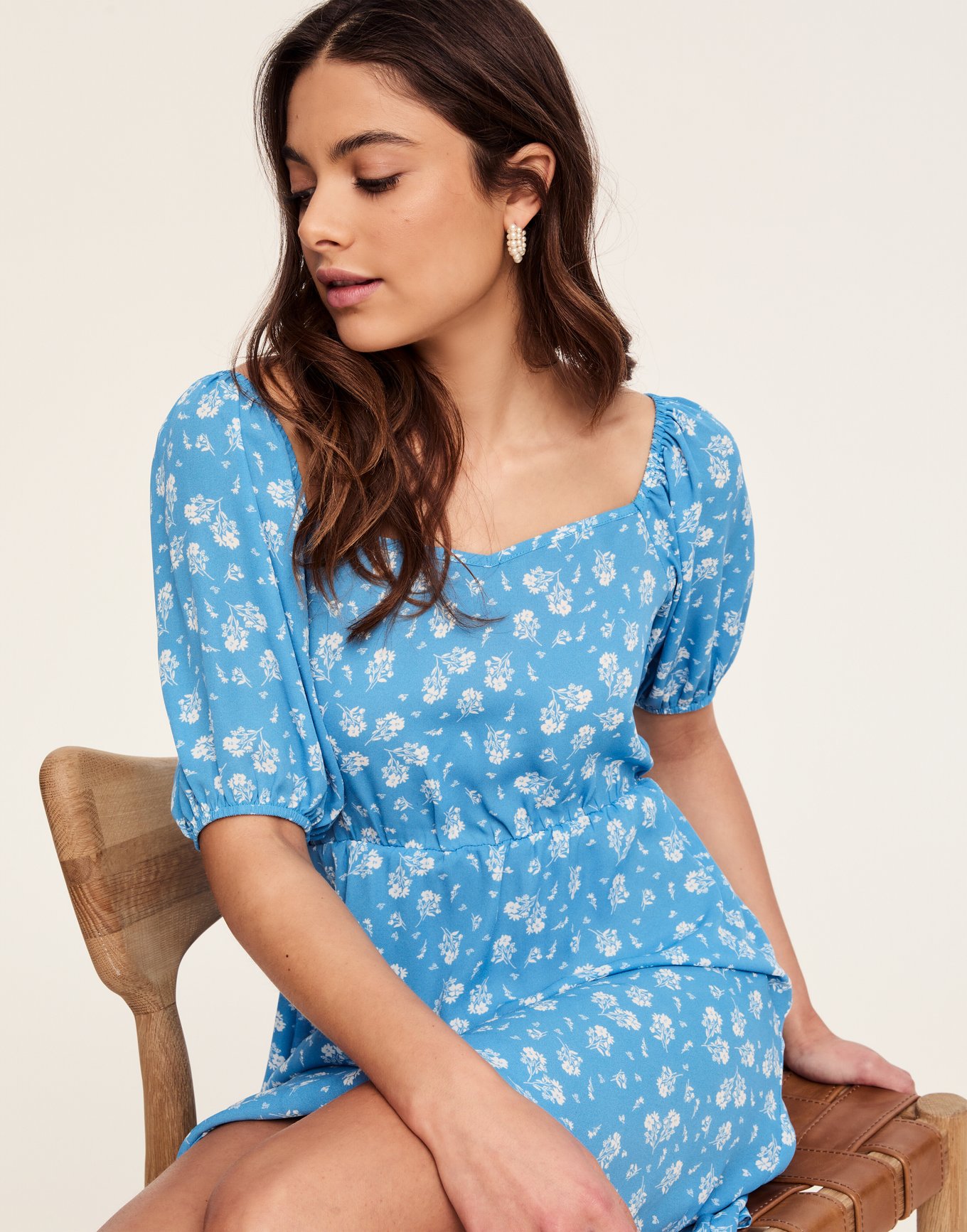 Jojo Dress Floral Blue Fit and Flare dress, XS-XL