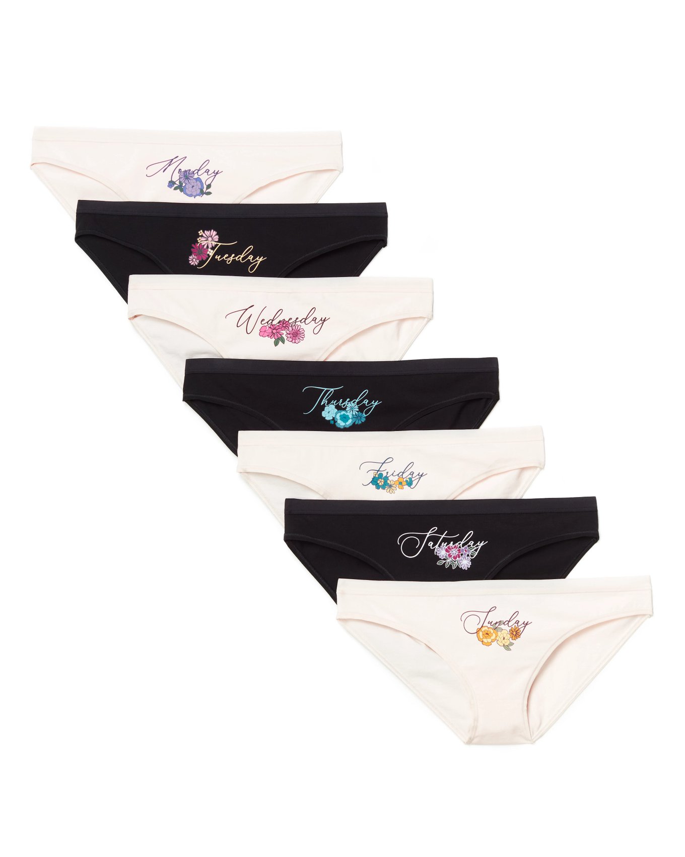 7 Days Weeks Print Sexy Cotton Panties Female Underwear Briefs For