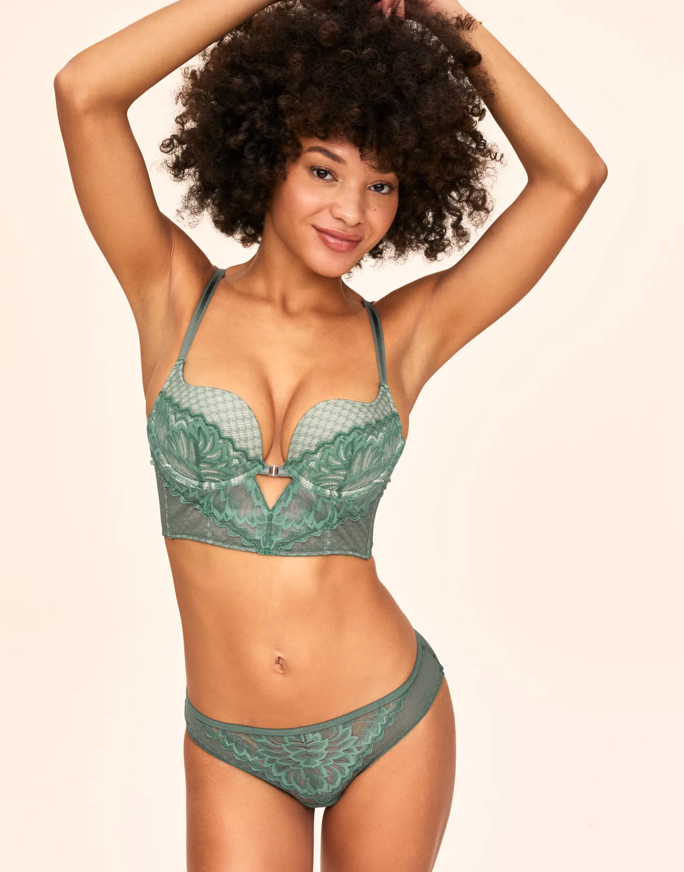Two 34D Bras Padded Underwired M & S, Pretty Polly, One Green, One