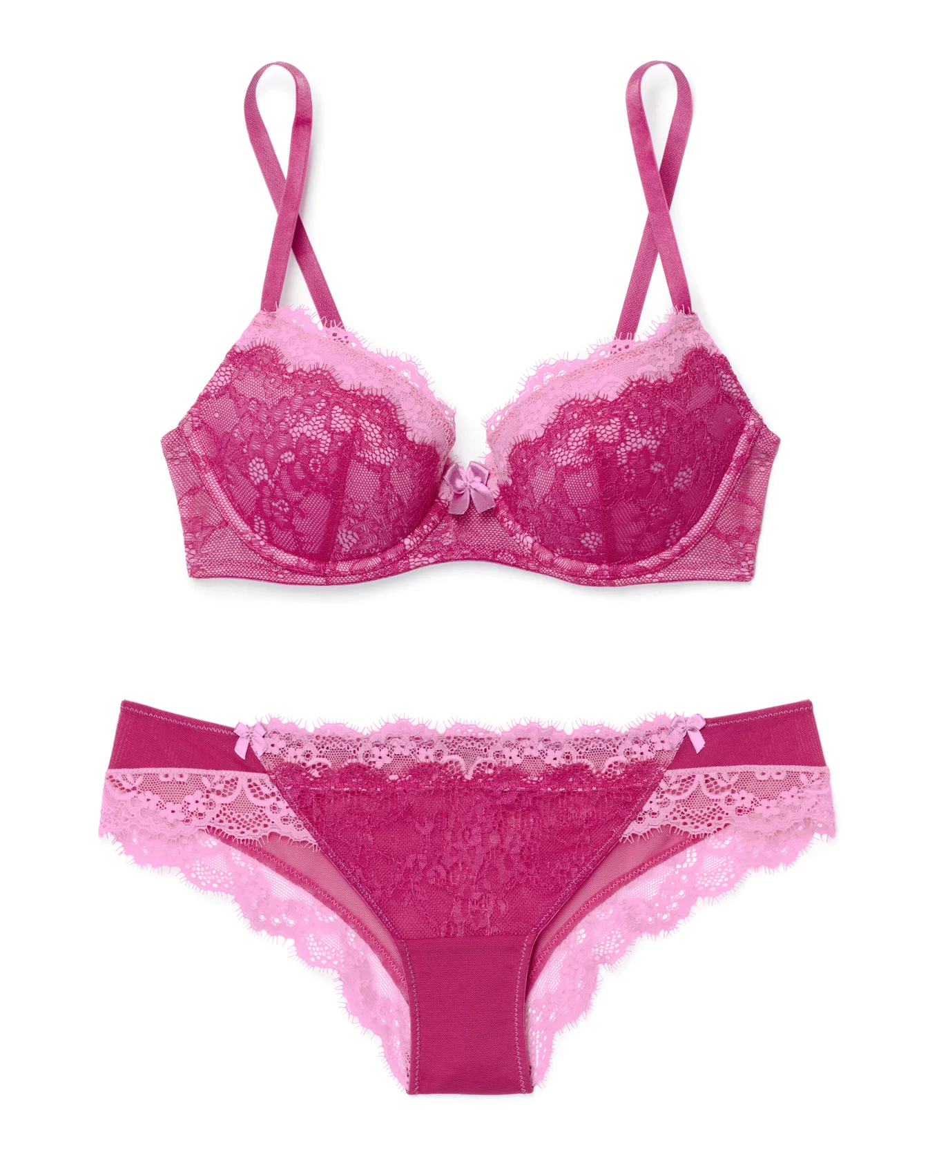 Buy Erotissch Blue & Pink Set of 2 Floral Lace Non-padded Bralette Bra  online