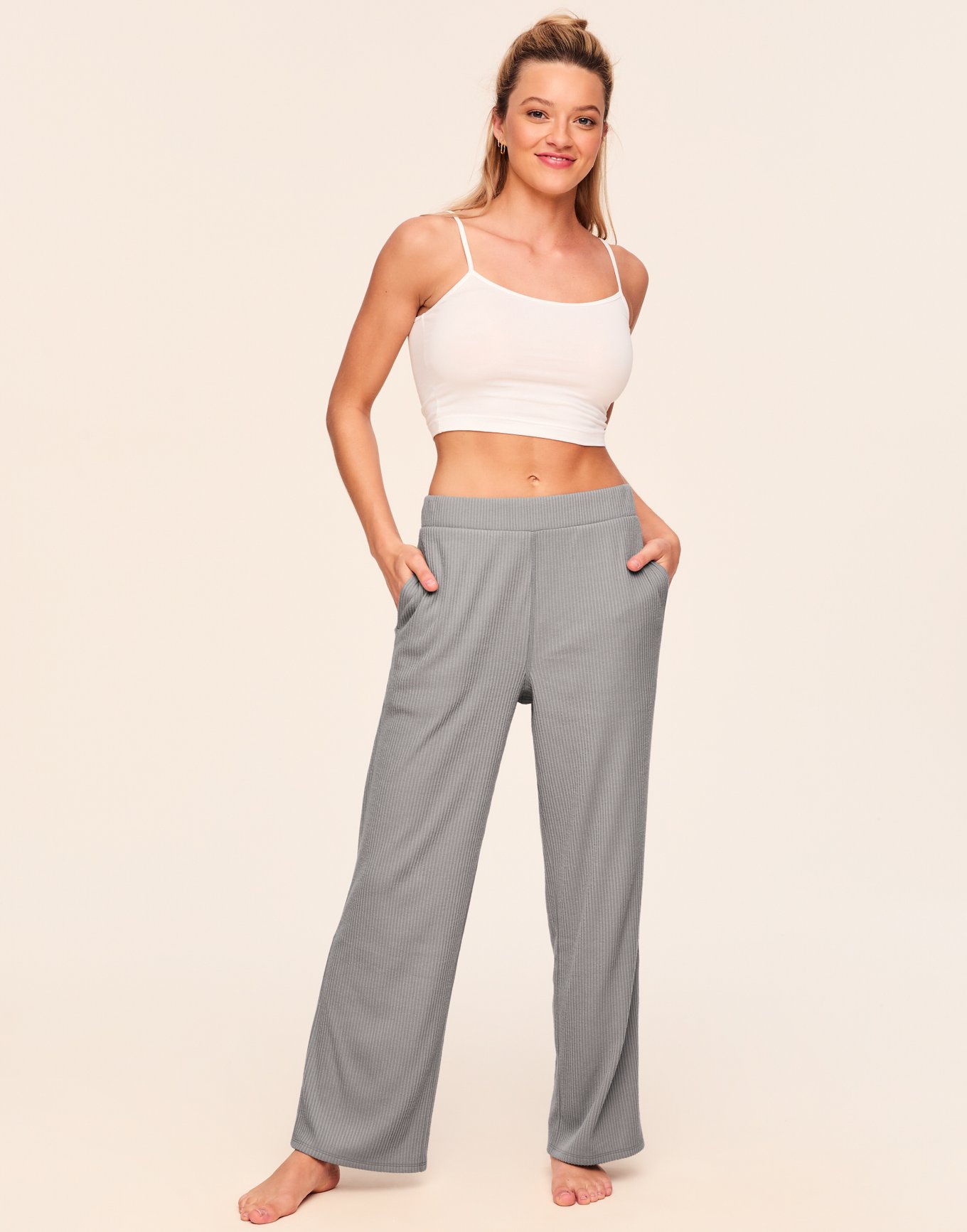 Zeceouar Wide Leg Linen Pants For Women Summer Casual Slim High Elastic  Waist Palazzo Pants Long Lounge Pants Trousers With Pocket - Walmart.com