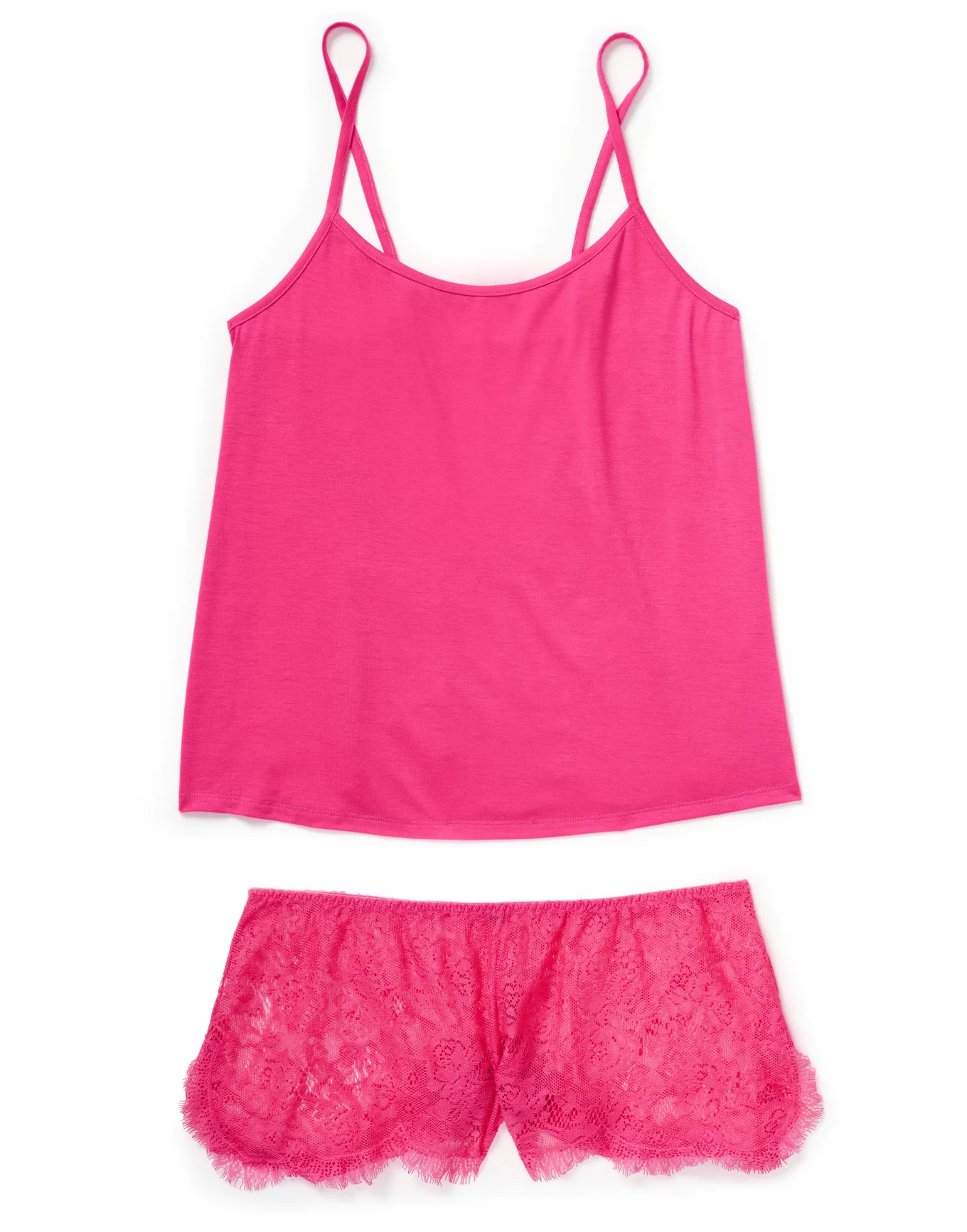 Reign Dark Pink Plus Camisole and Short Set