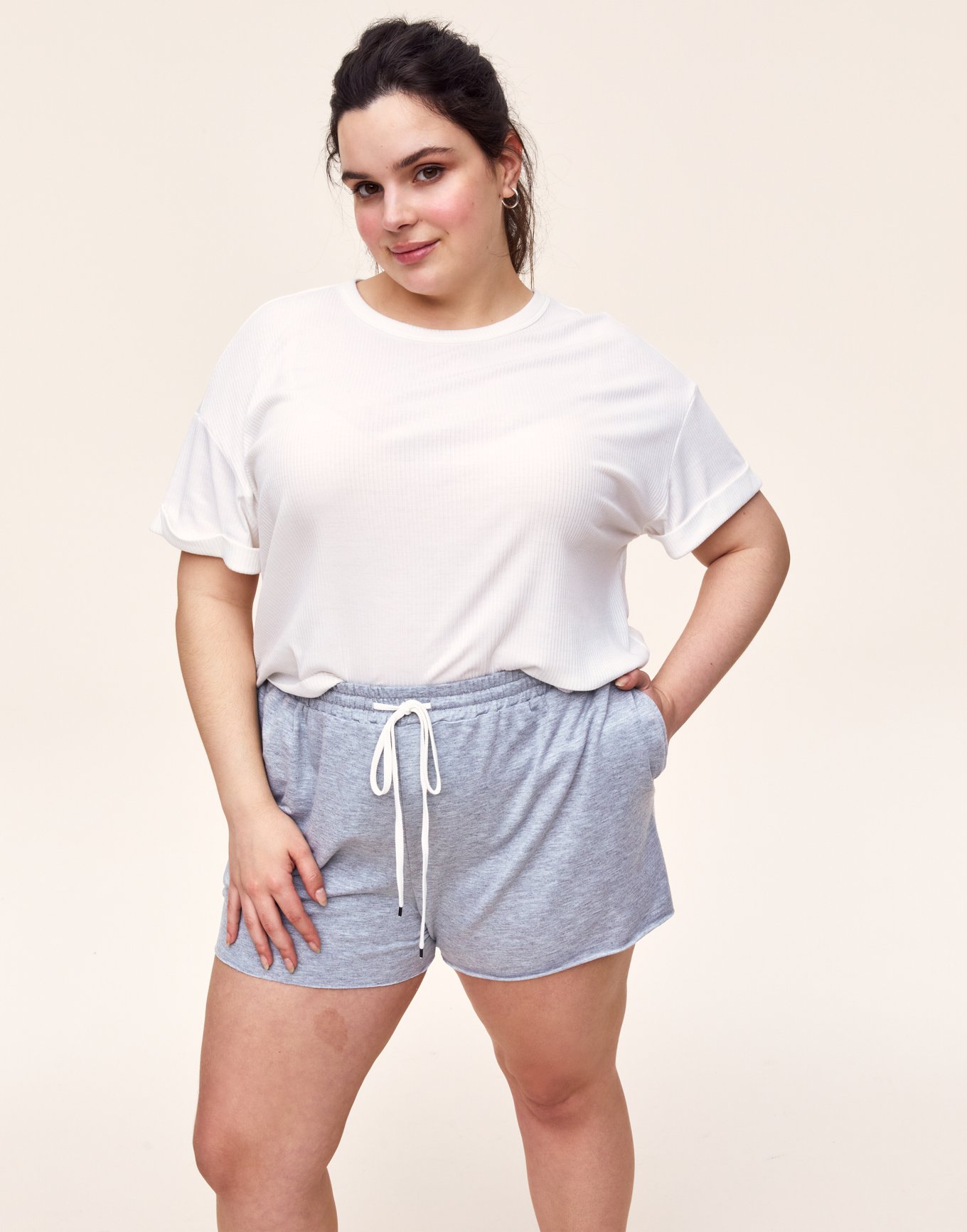 Leah Short Gray Plus Elasticated Waist, 1X-3X | Adore Me