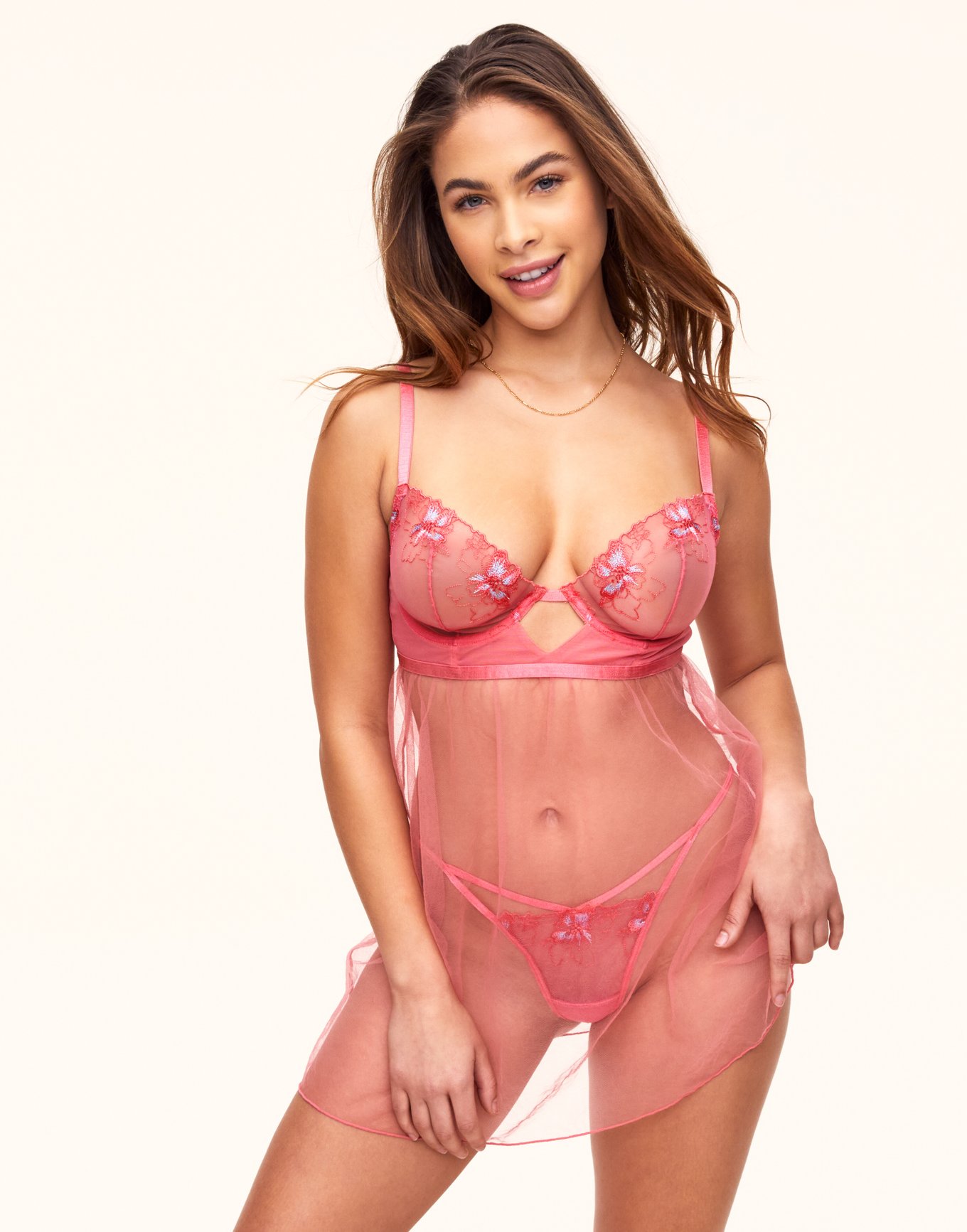 Farah Dark Pink Unlined Babydoll, 36DD-38D | Adore Me