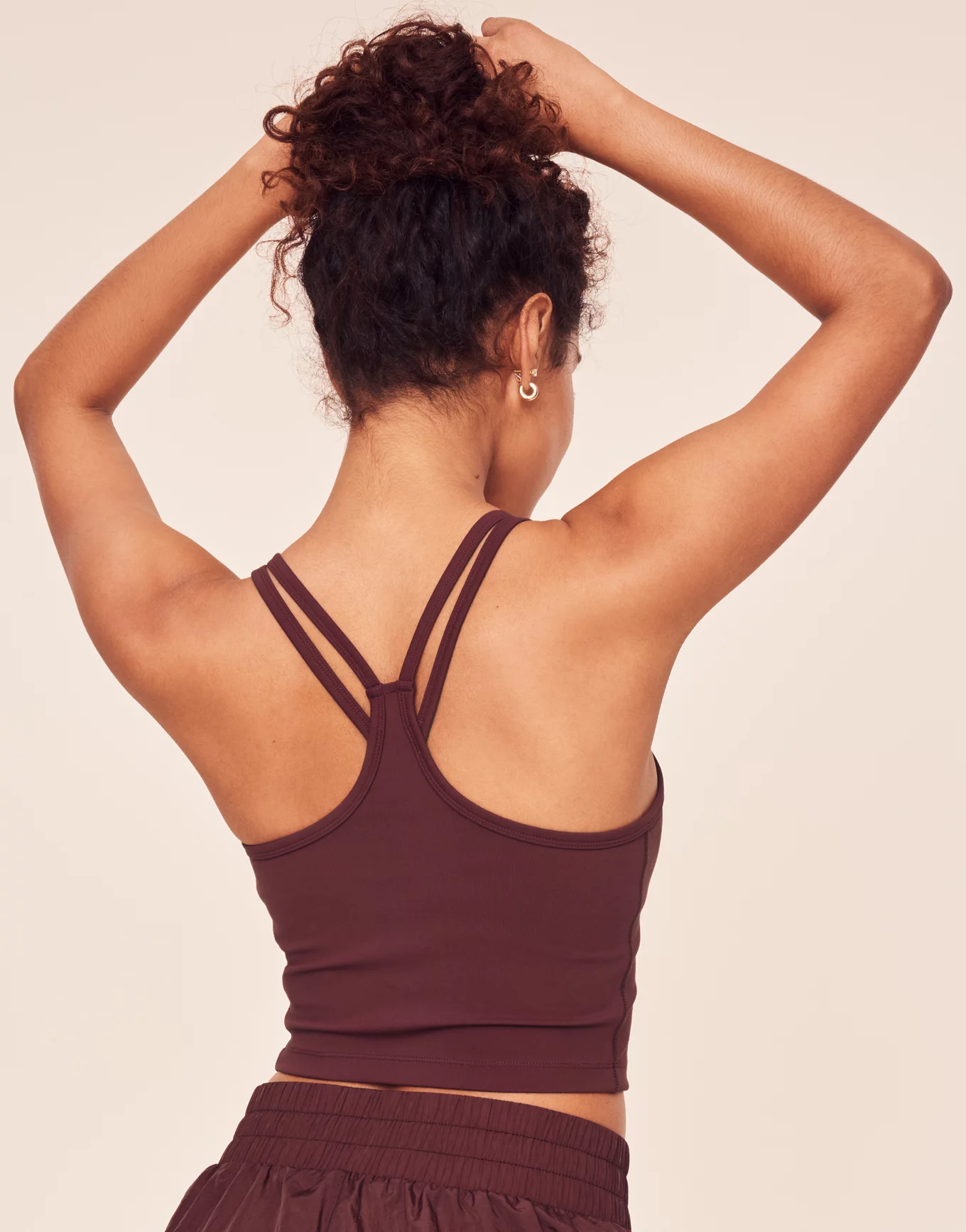 Lululemon Burgundy Tank Top With Built it Bra Mesh Detail at the back Size 4