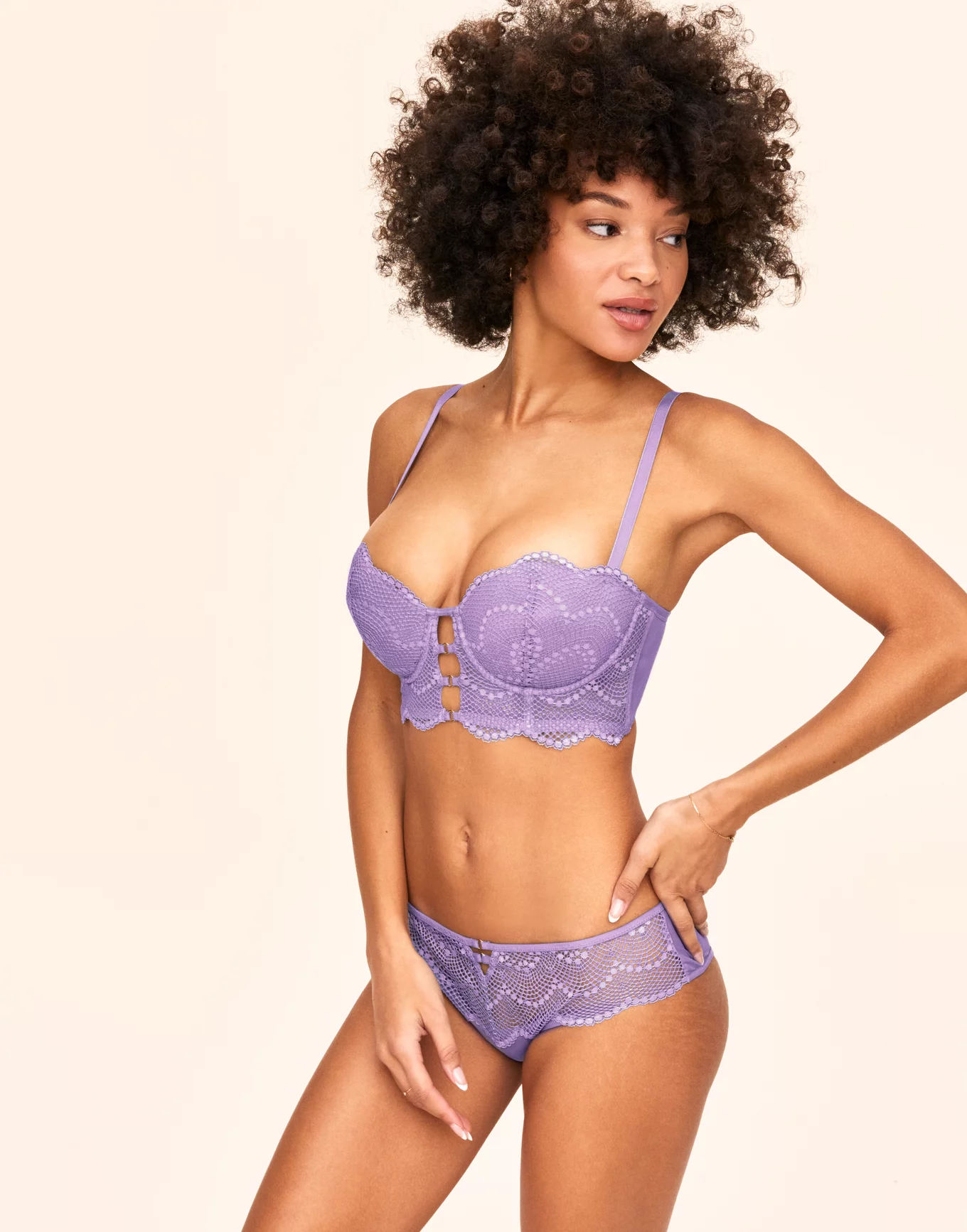 Buy Level 1 Push-Up Non-Wired Demi Cup Multiway Bra in Lavender