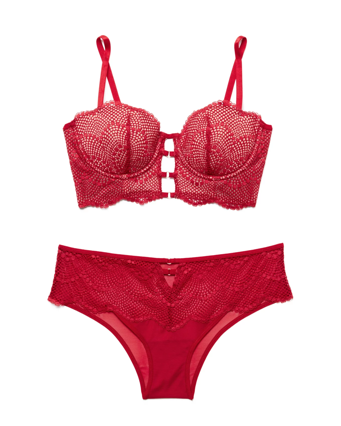 Balconette bra in gala apple red color Body Touch by Dim