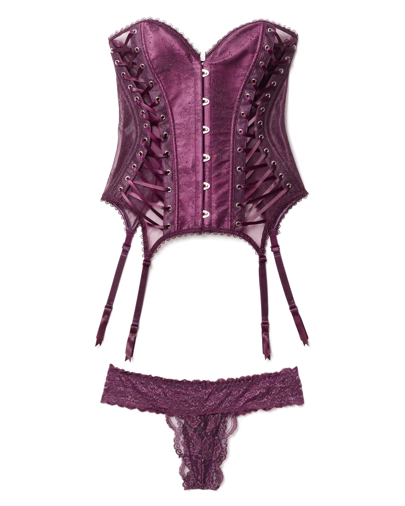 Unlined Lace-Up Corset Top