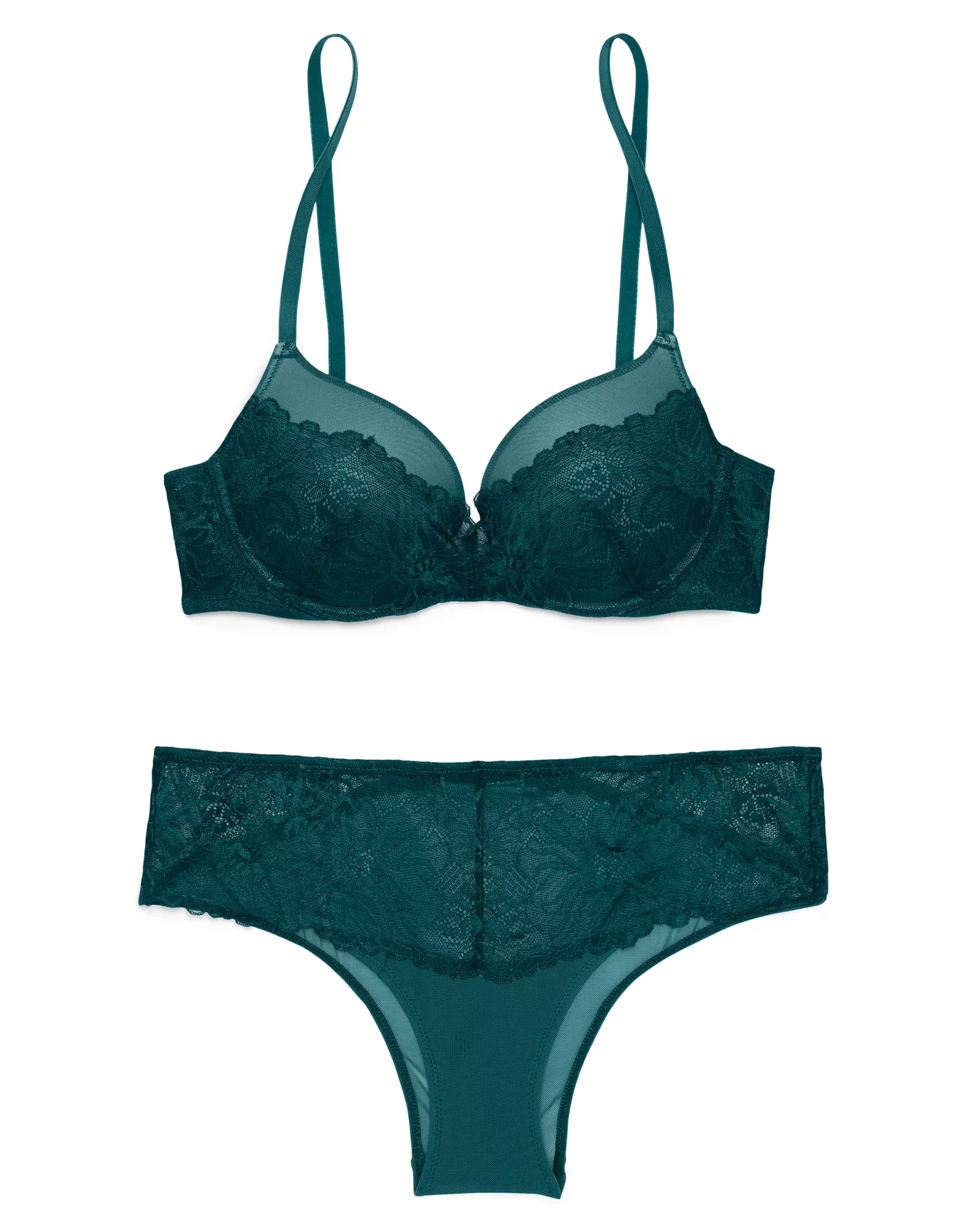 Cyla Dark Green Push Up Plunge, 32A-38D