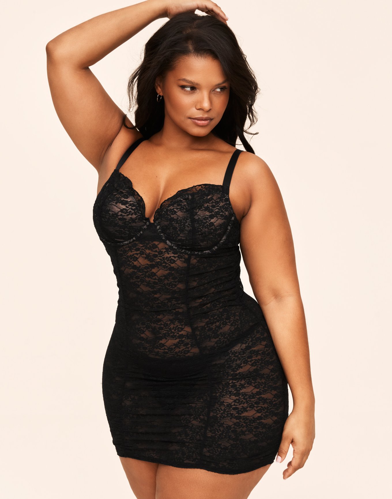 Body Beautiful Hooked On Lace Adjustable Strap Mesh Bodysuit (Black,  X-Large) at  Women's Clothing store