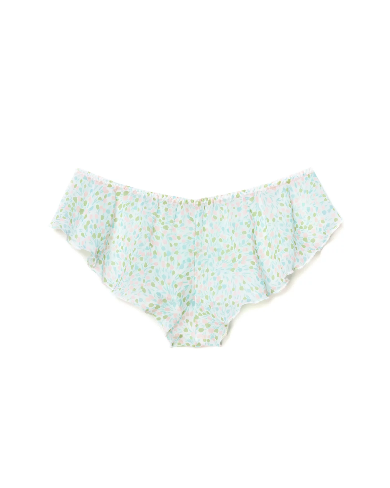 Cotton and Lace Cheeky Panty - Blue ditsy floral