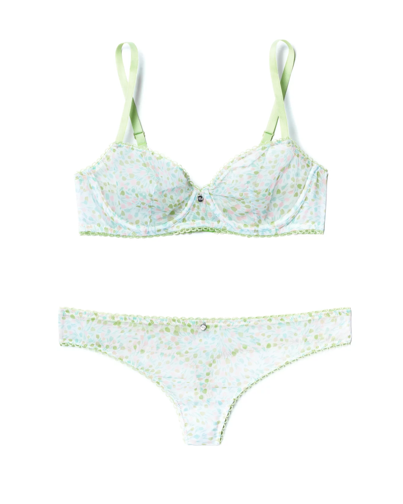 Malina Ditsy White Unlined Demi, 32A-38D