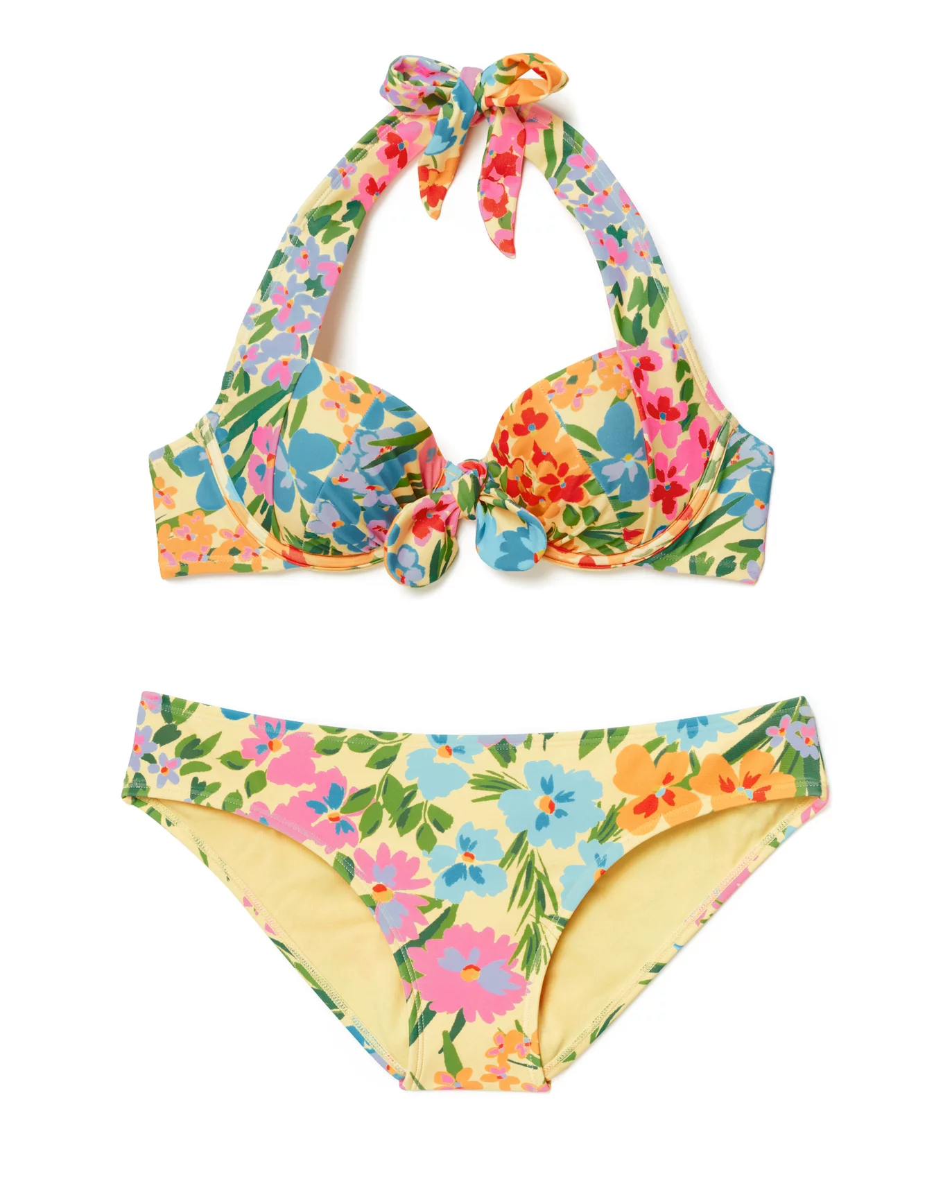 ASOS DESIGN fuller bust mix and match shirred crop bikini top in floral  print - ShopStyle Two Piece Swimsuits