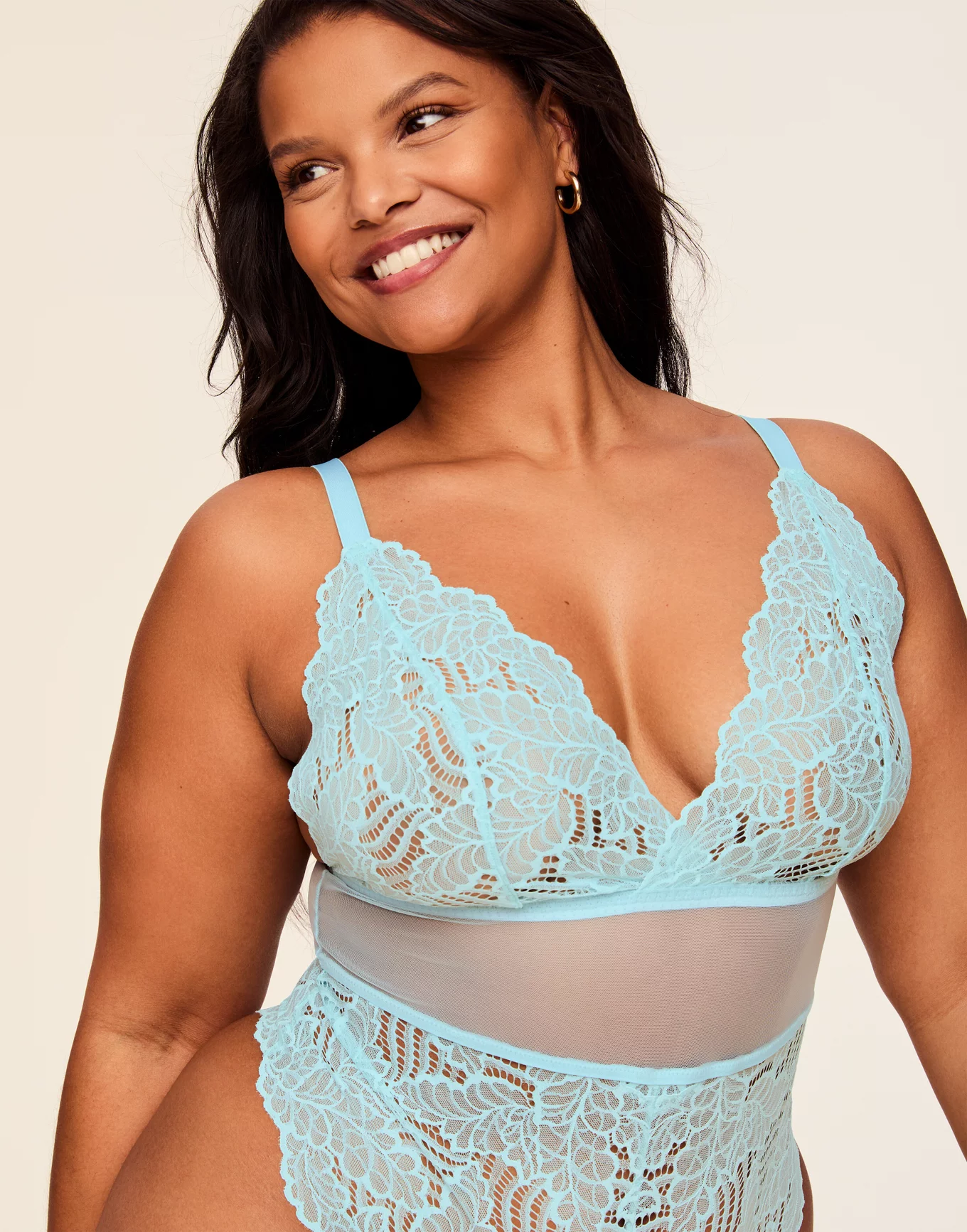 Zora Light Blue Plus Bodysuit | Adore Me