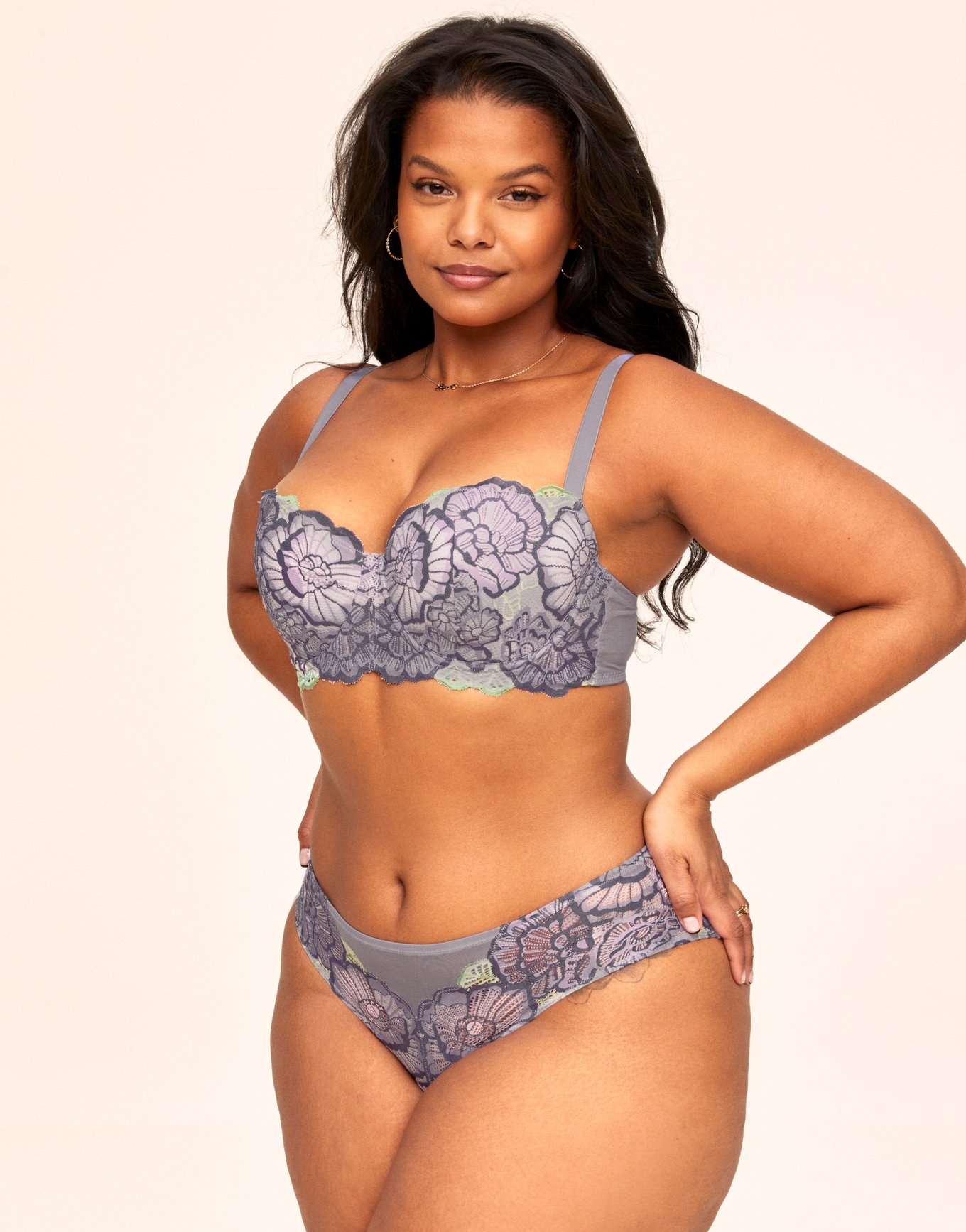 Plus Size - Lightly Lined Full Coverage Balconette Bra - Lace